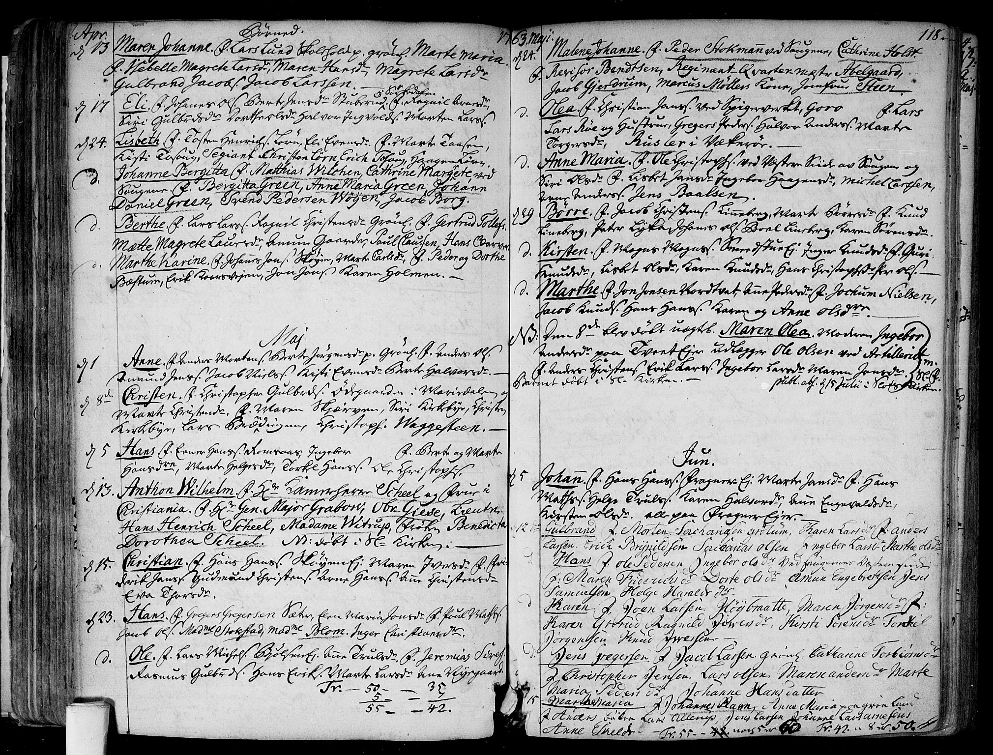 Aker prestekontor kirkebøker, SAO/A-10861/F/L0008: Parish register (official) no. 8, 1749-1765, p. 118