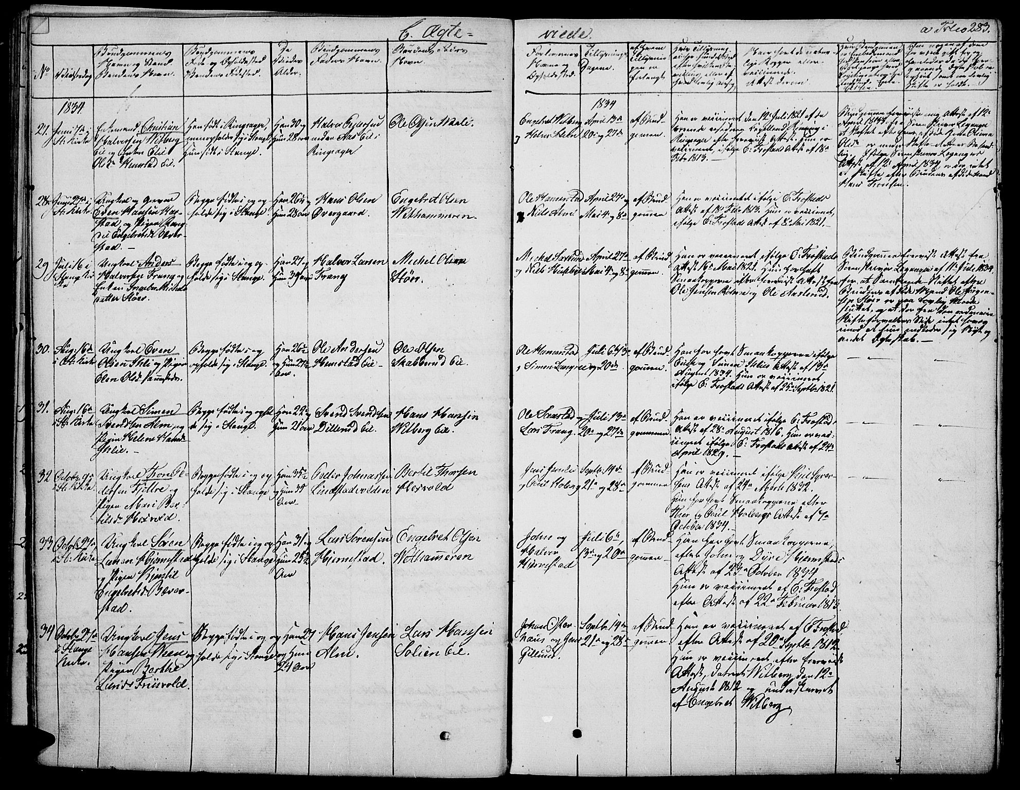 Stange prestekontor, AV/SAH-PREST-002/K/L0009: Parish register (official) no. 9, 1826-1835, p. 283