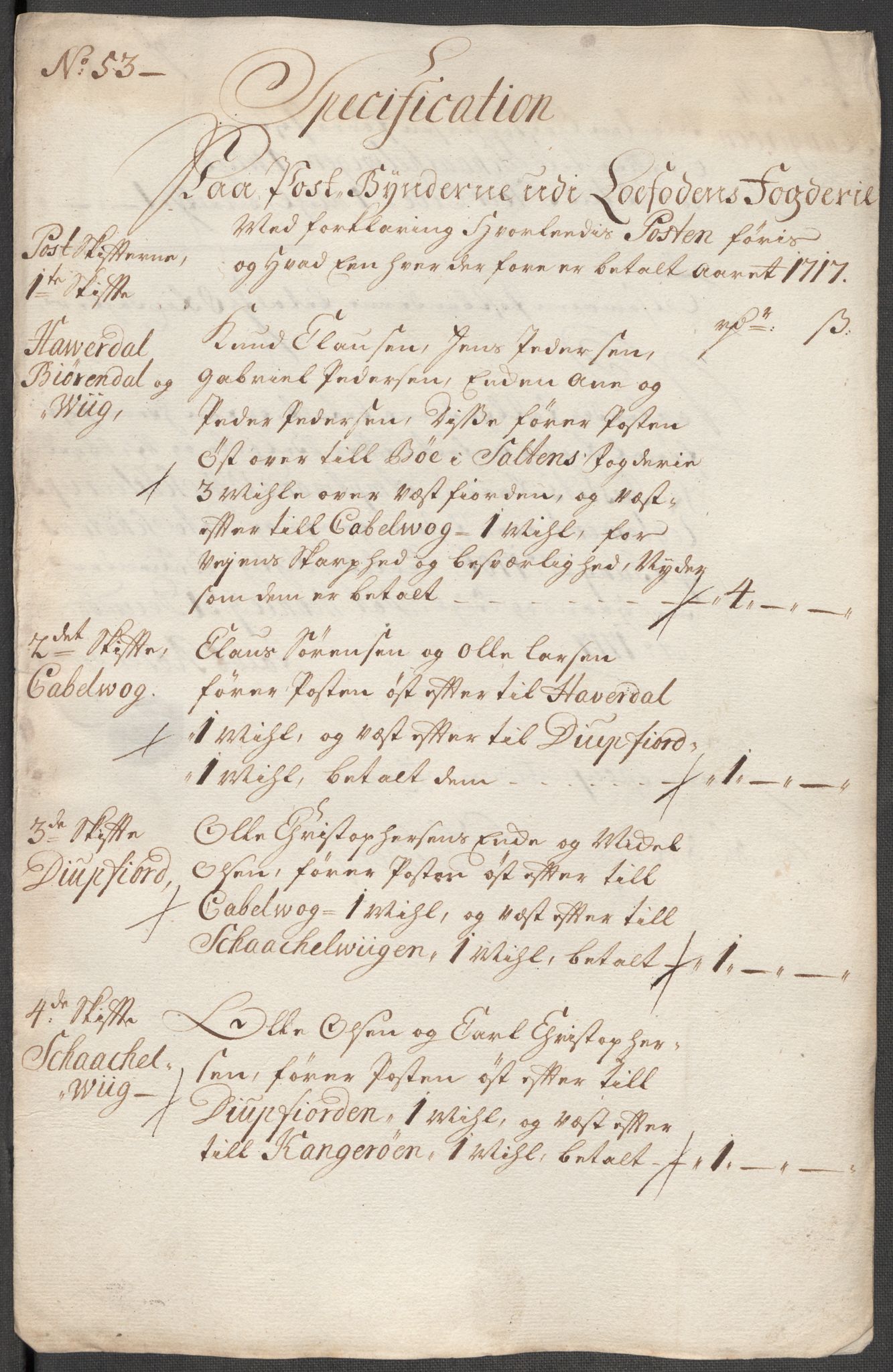 Rentekammeret inntil 1814, Reviderte regnskaper, Fogderegnskap, AV/RA-EA-4092/R67/L4683: Fogderegnskap Vesterålen, Andenes og Lofoten, 1717, p. 267