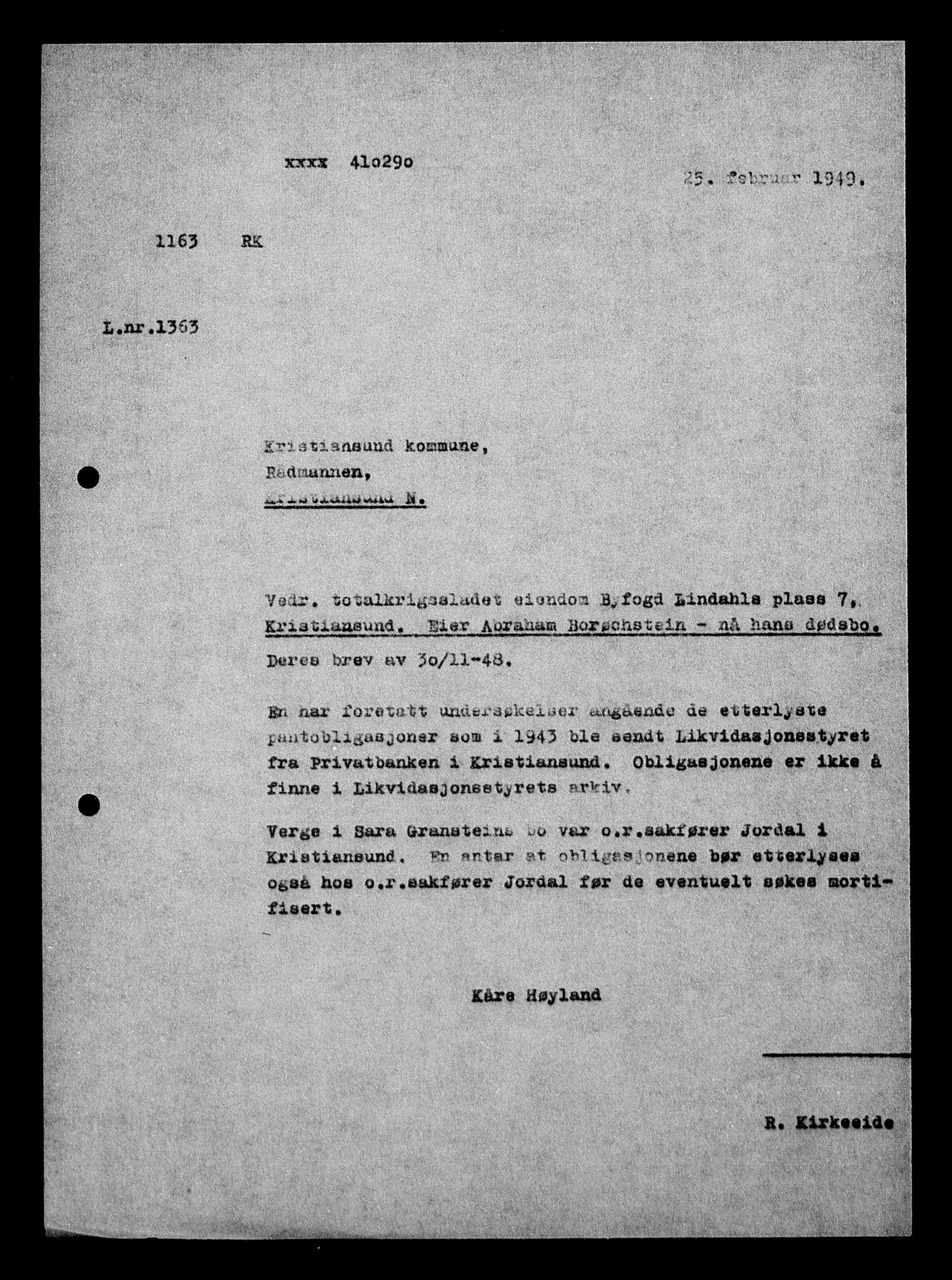 Justisdepartementet, Tilbakeføringskontoret for inndratte formuer, AV/RA-S-1564/H/Hc/Hcb/L0913: --, 1945-1947, p. 482