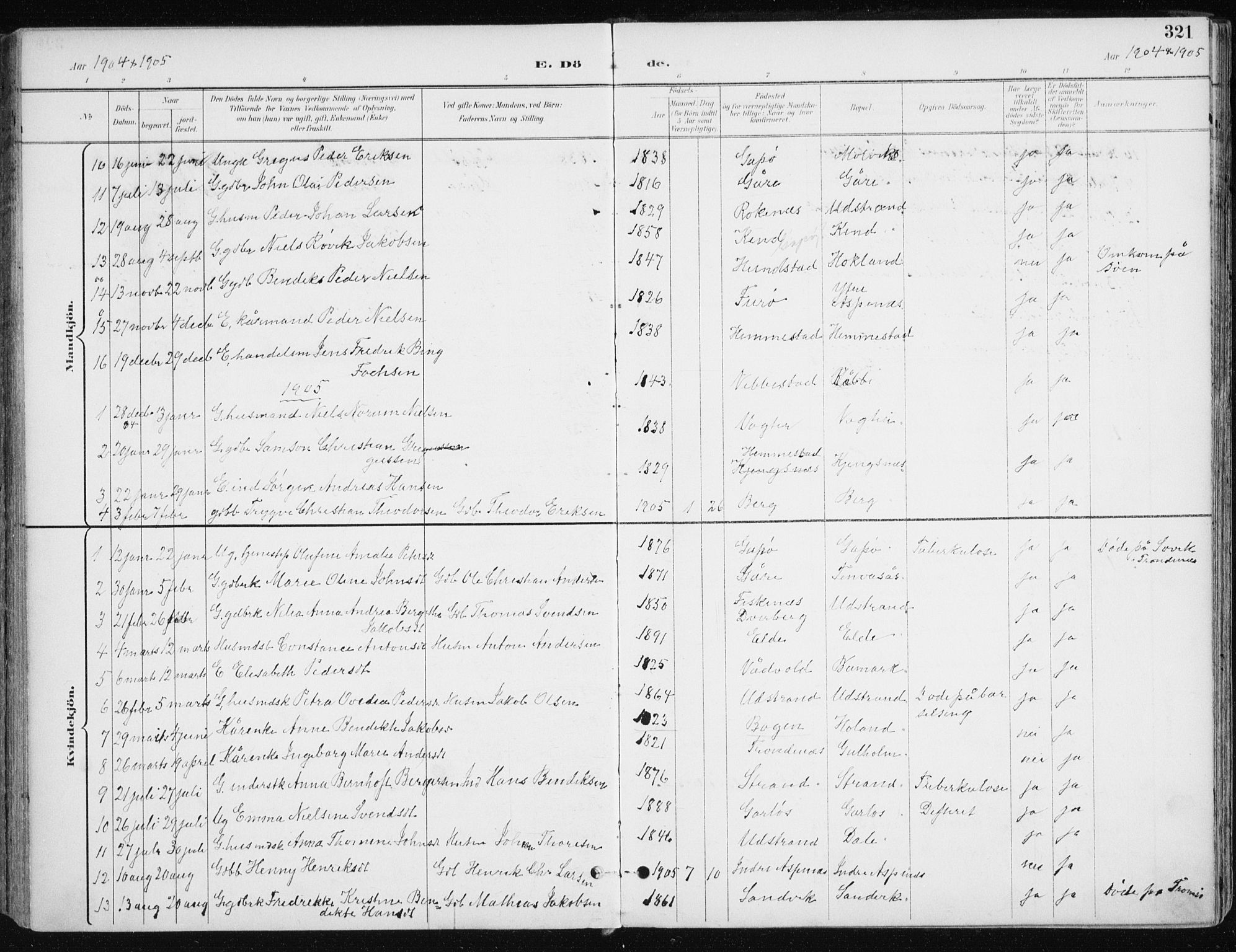Kvæfjord sokneprestkontor, SATØ/S-1323/G/Ga/Gaa/L0006kirke: Parish register (official) no. 6, 1895-1914, p. 321