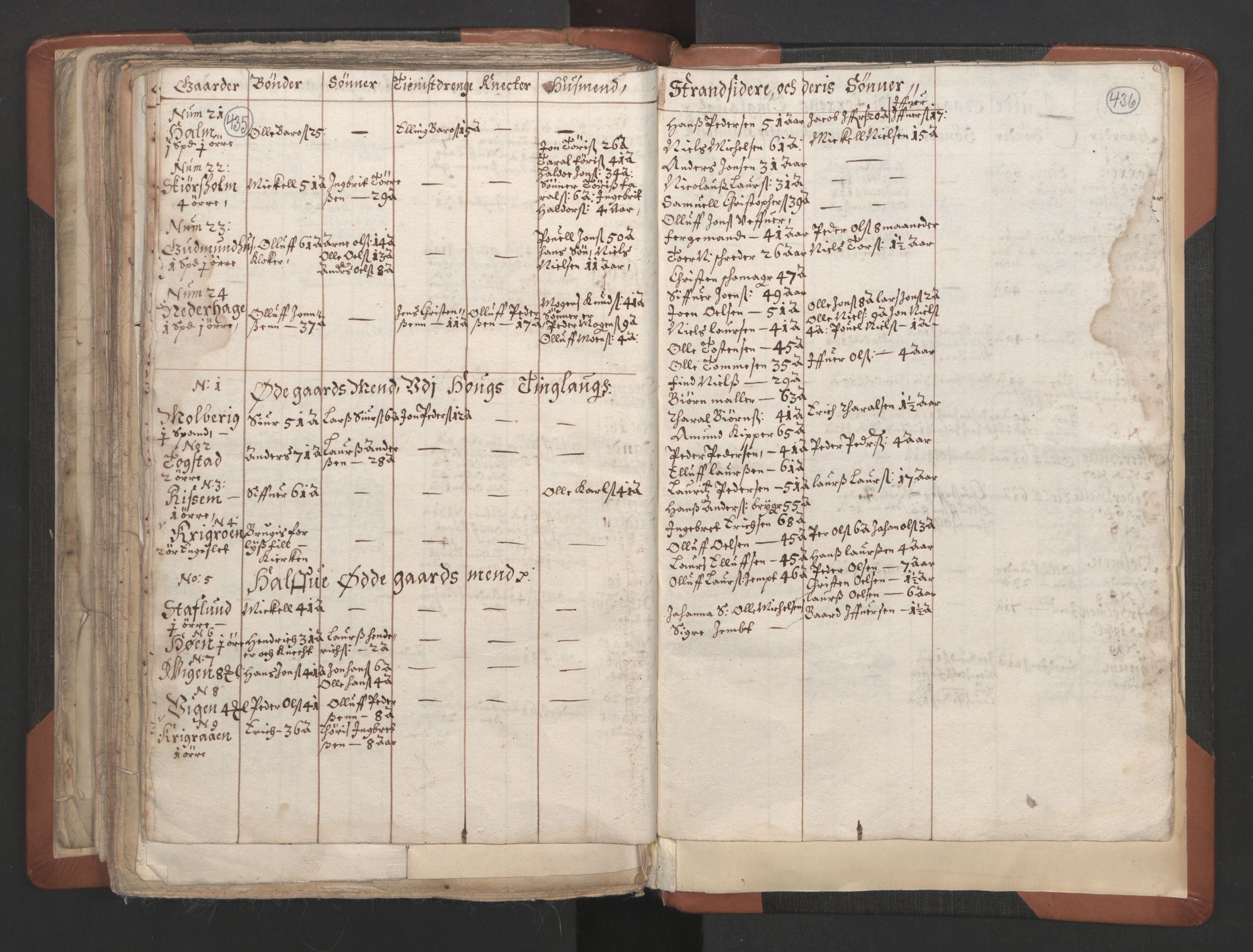 RA, Vicar's Census 1664-1666, no. 32: Innherad deanery, 1664-1666, p. 435-436