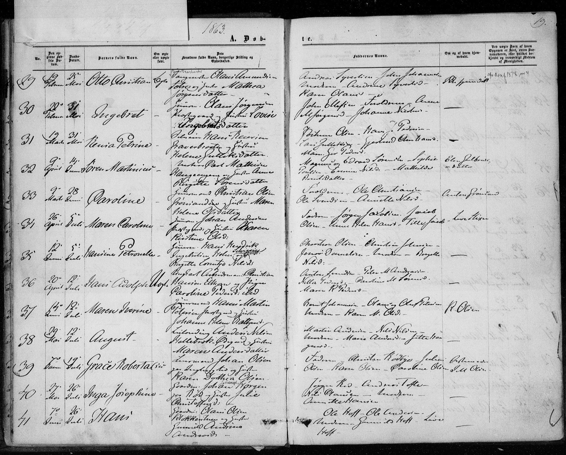 Hurum kirkebøker, AV/SAKO-A-229/F/Fa/L0012: Parish register (official) no. 12, 1861-1875, p. 19