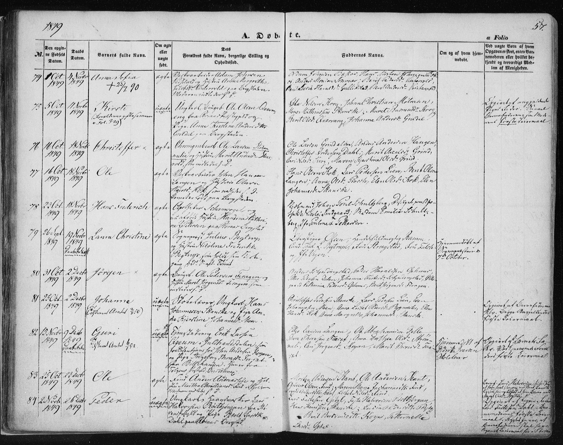 Ministerialprotokoller, klokkerbøker og fødselsregistre - Sør-Trøndelag, AV/SAT-A-1456/681/L0931: Parish register (official) no. 681A09, 1845-1859, p. 57