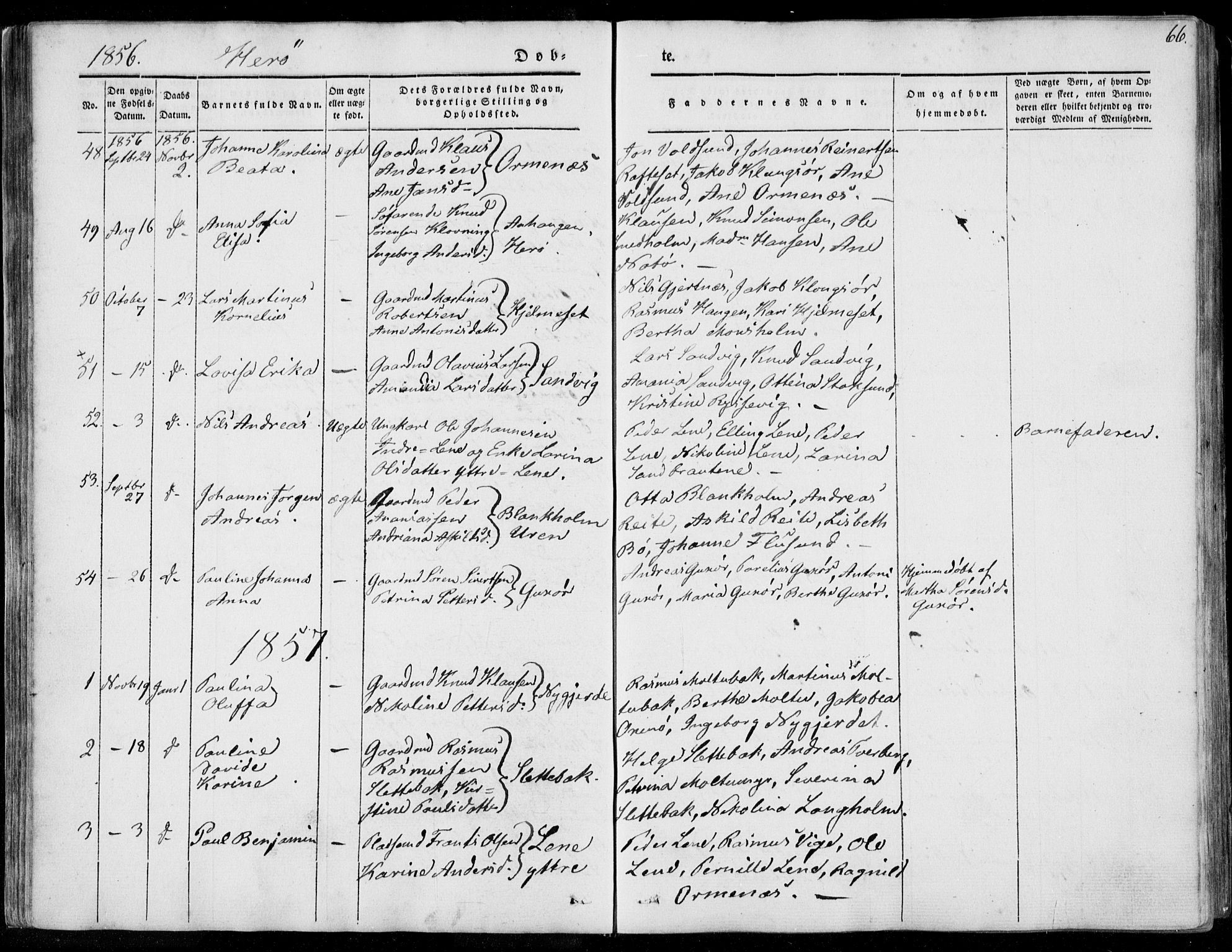 Ministerialprotokoller, klokkerbøker og fødselsregistre - Møre og Romsdal, AV/SAT-A-1454/507/L0070: Parish register (official) no. 507A05, 1842-1873, p. 66