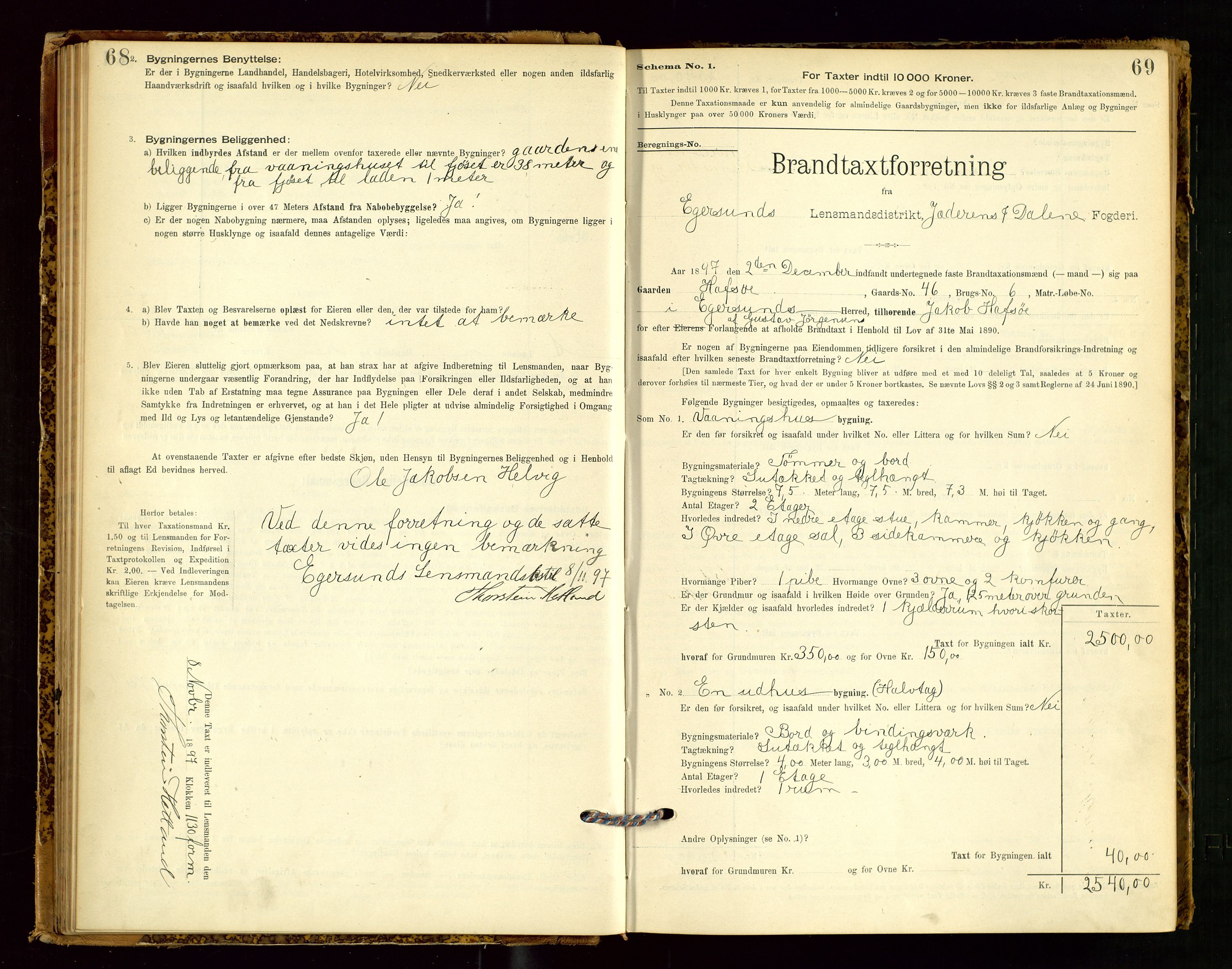 Eigersund lensmannskontor, AV/SAST-A-100171/Gob/L0001: Skjemaprotokoll, 1894-1909, p. 68-69