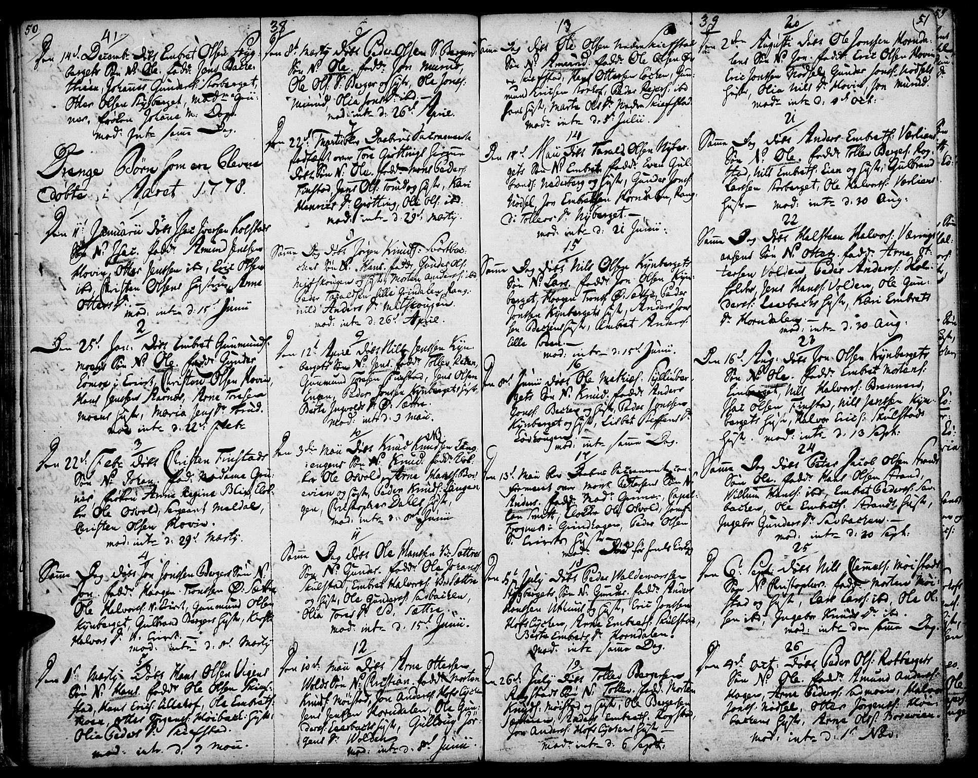 Elverum prestekontor, SAH/PREST-044/H/Ha/Haa/L0005: Parish register (official) no. 5, 1777-1793, p. 38-39