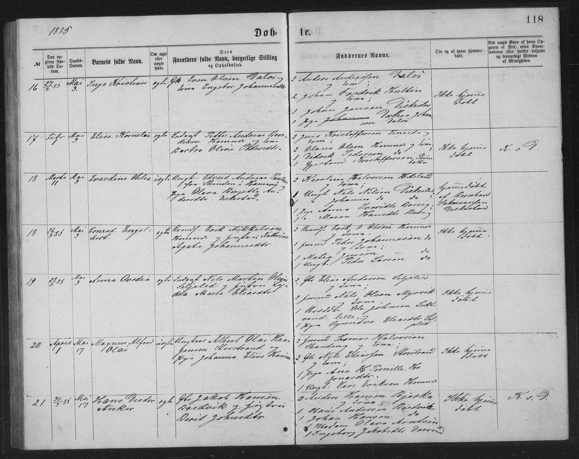 Ministerialprotokoller, klokkerbøker og fødselsregistre - Nordland, SAT/A-1459/825/L0369: Parish register (copy) no. 825C06, 1873-1885, p. 118