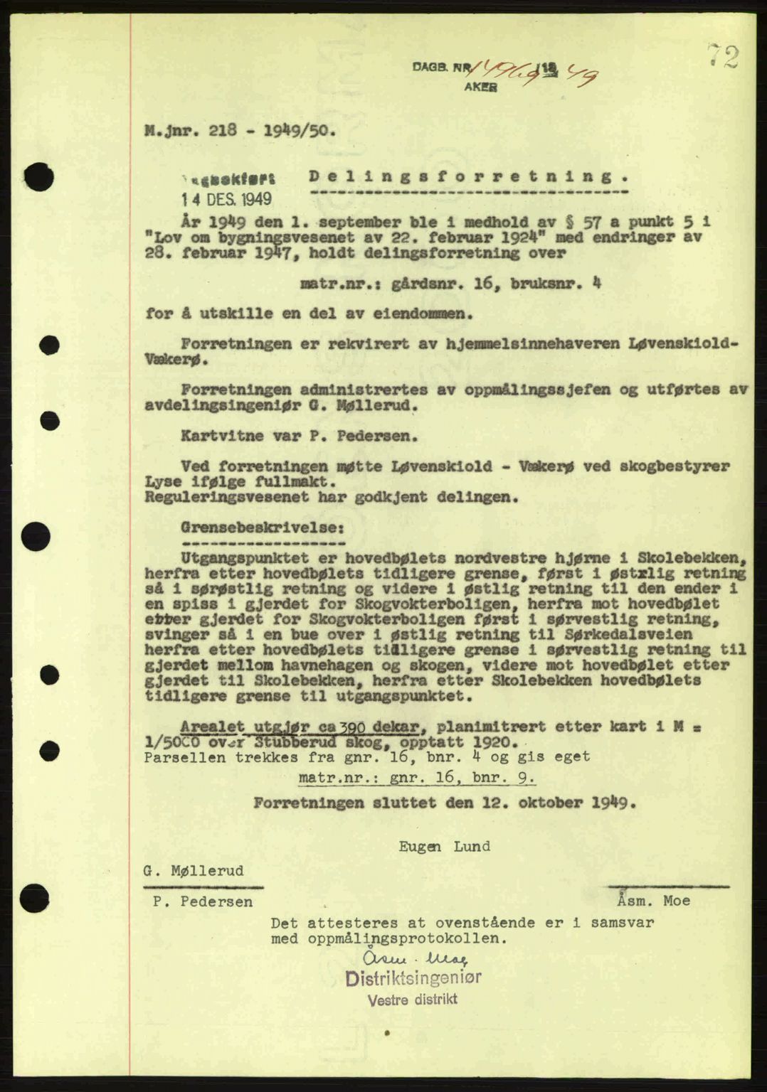 Oslo byskriverembete, AV/SAO-A-10227/G/Gb/Gbd/Gbda/L0017: Mortgage book no. A215, 1949-1950, Diary no: : 14969/1949