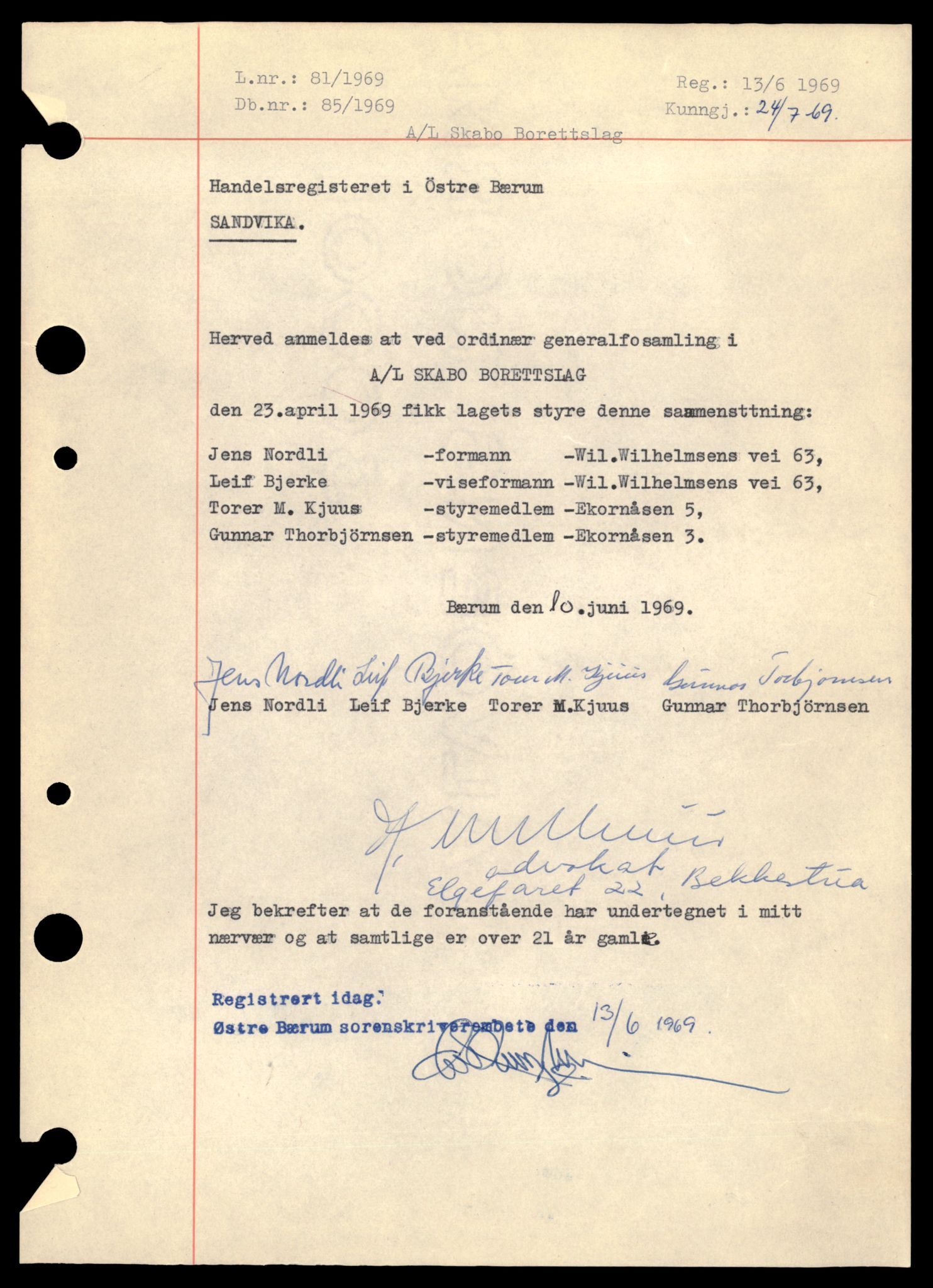 Asker og Bærum tingrett, SAT/A-10379/K/Ka/Kab/L0035: Andelslag i Bærum, S - Å, 1944-1989, p. 5