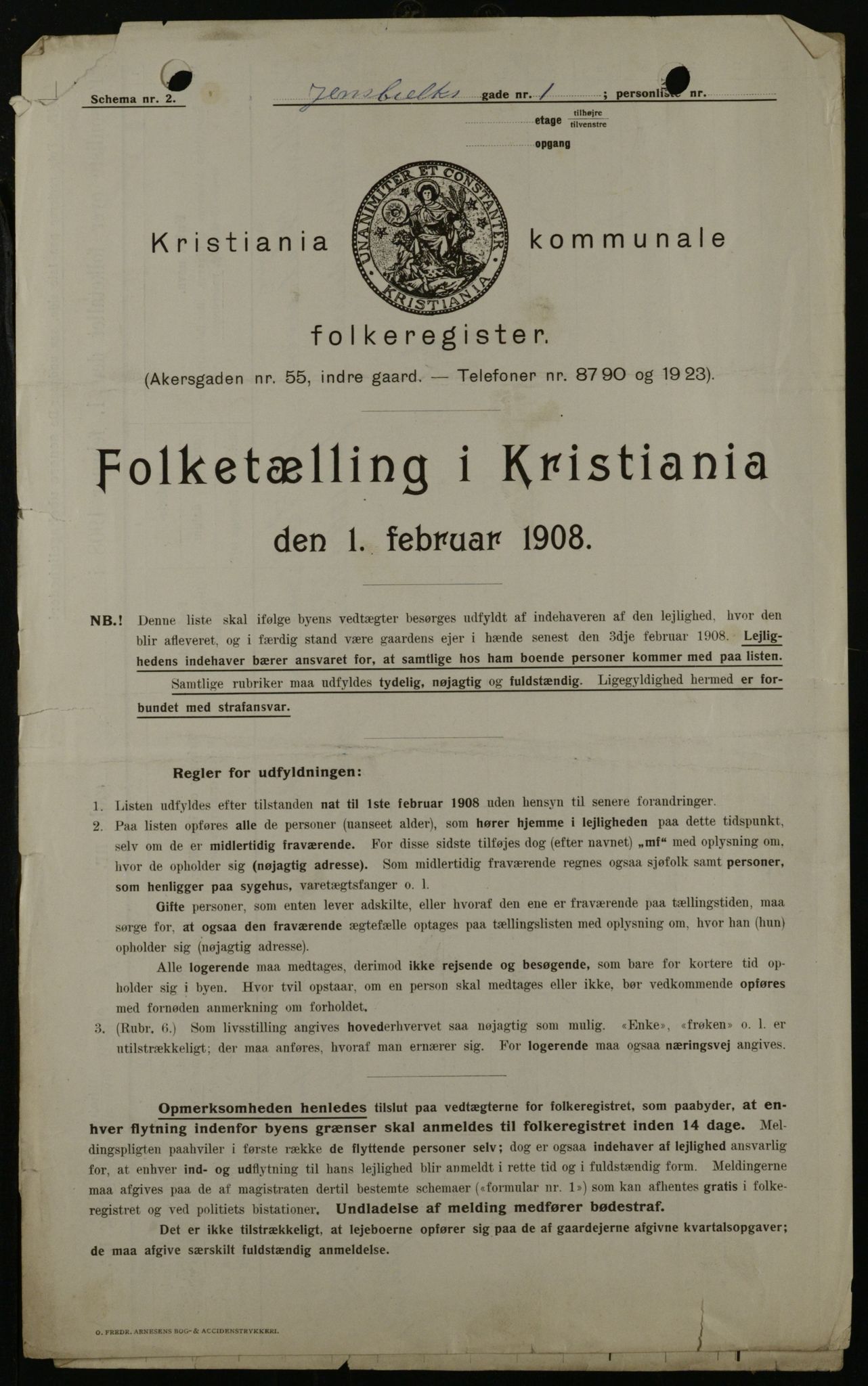 OBA, Municipal Census 1908 for Kristiania, 1908, p. 40631