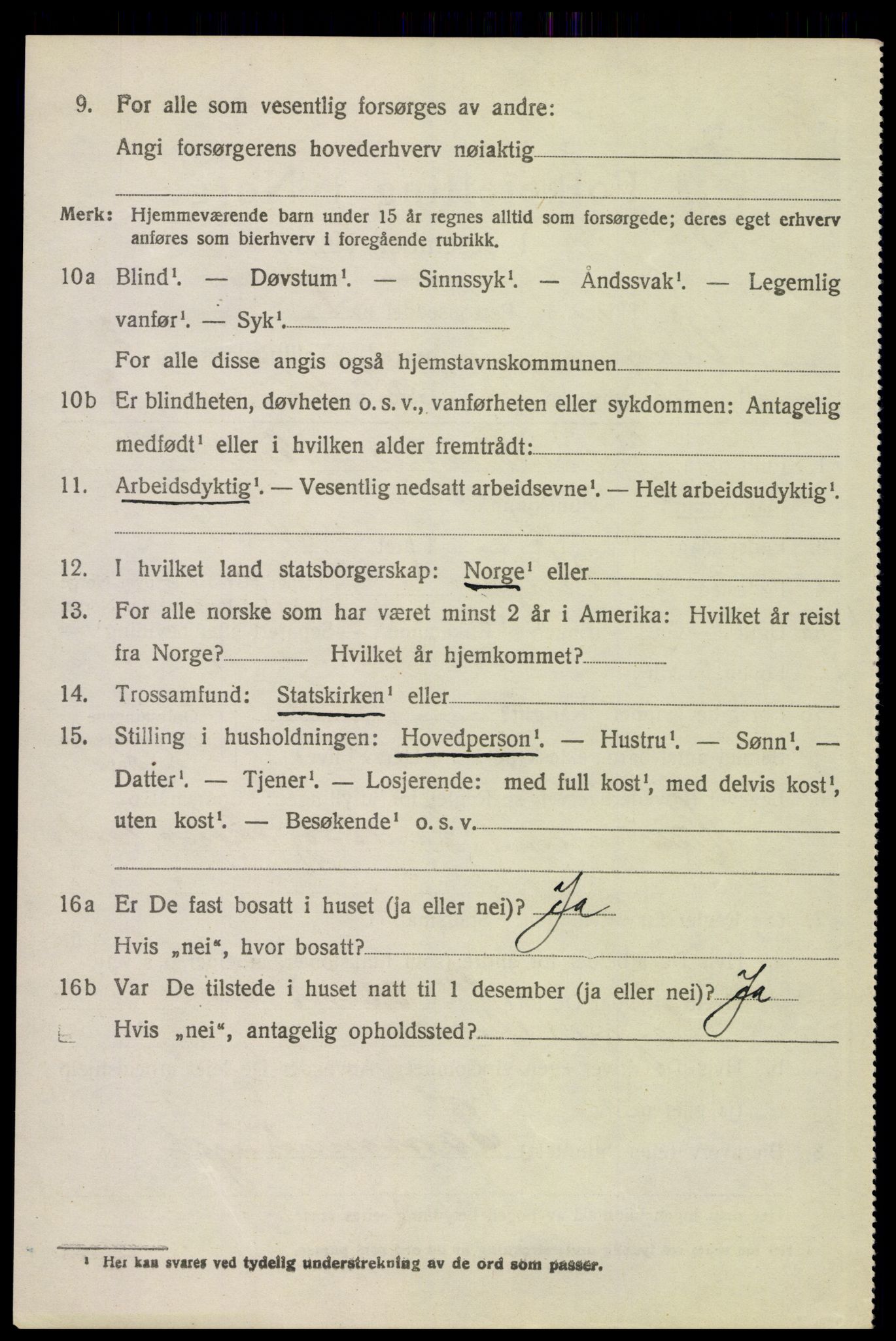 SAH, 1920 census for Vinger, 1920, p. 4799