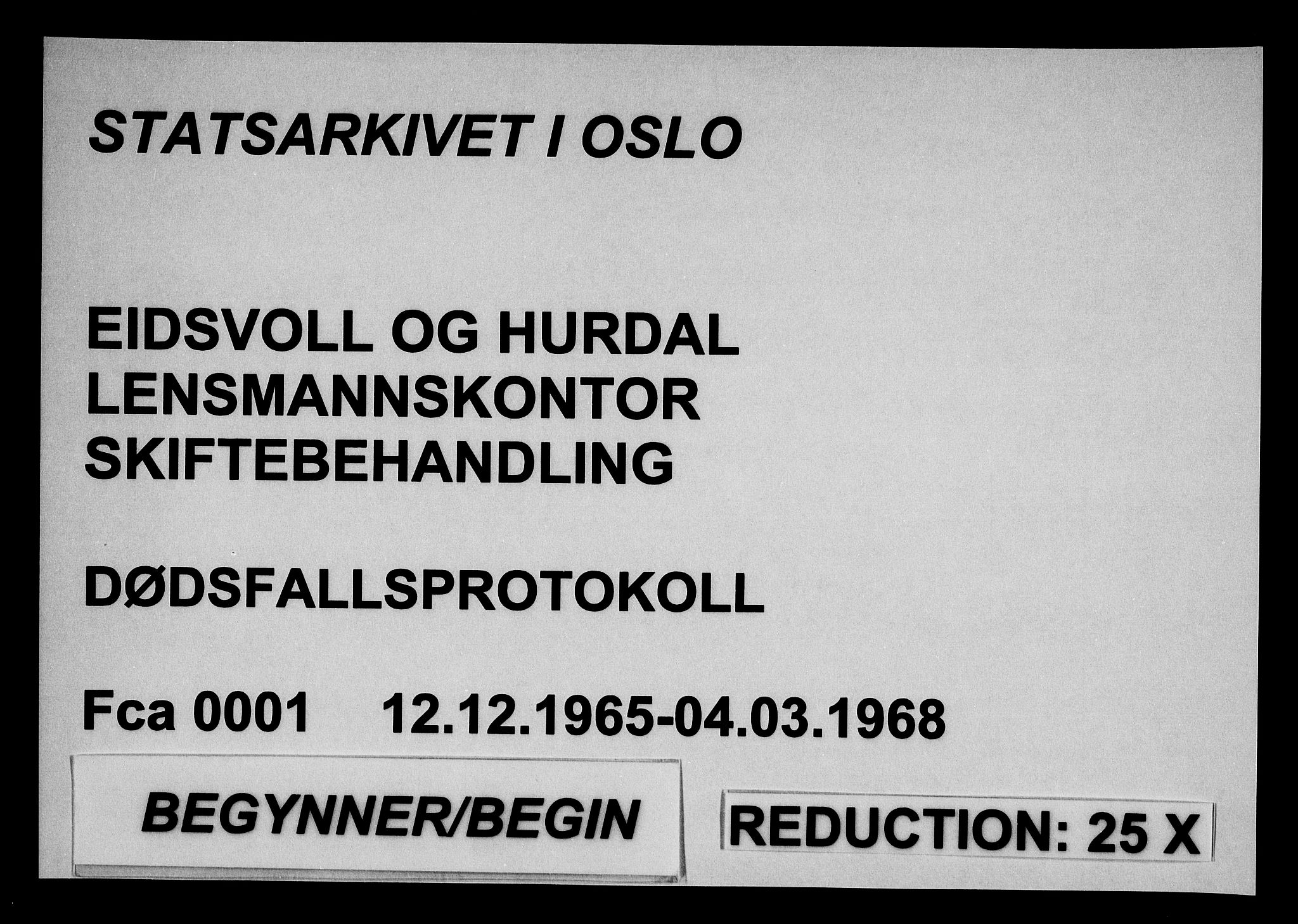 Eidsvoll og Hurdal lensmannskontor, SAO/A-10266/H/Ha/L0001: Dødsfallprotokoll, 1965-1968