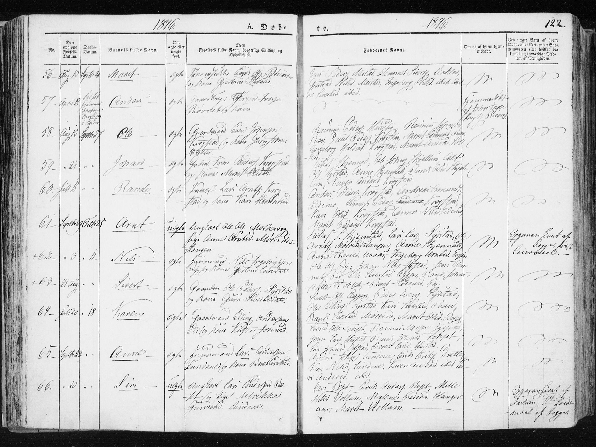 Ministerialprotokoller, klokkerbøker og fødselsregistre - Sør-Trøndelag, AV/SAT-A-1456/665/L0771: Parish register (official) no. 665A06, 1830-1856, p. 122