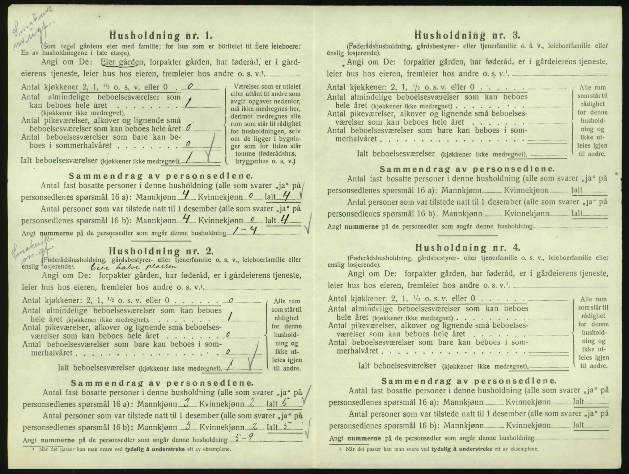 SAK, 1920 census for Bykle, 1920, p. 34