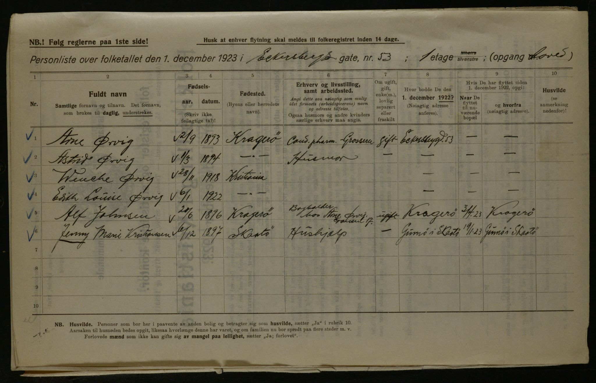 OBA, Municipal Census 1923 for Kristiania, 1923, p. 20880