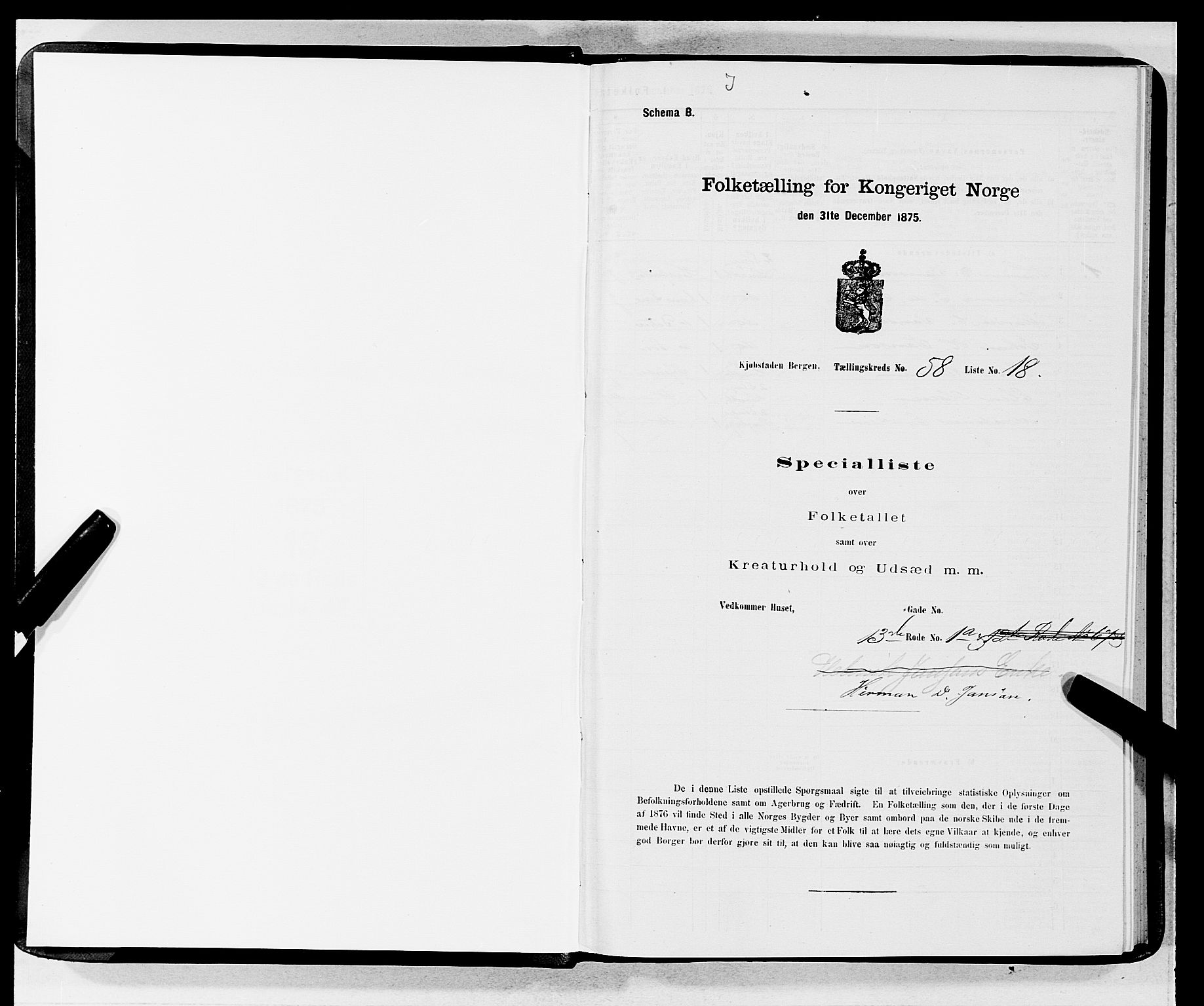 SAB, 1875 census for 1301 Bergen, 1875, p. 3101