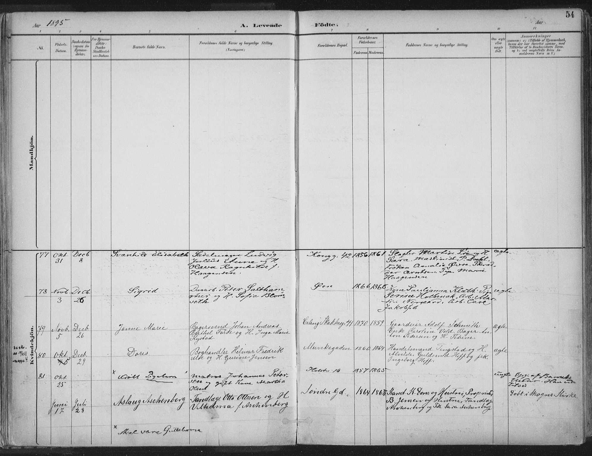 Ministerialprotokoller, klokkerbøker og fødselsregistre - Sør-Trøndelag, AV/SAT-A-1456/601/L0062: Parish register (official) no. 601A30, 1891-1911, p. 54