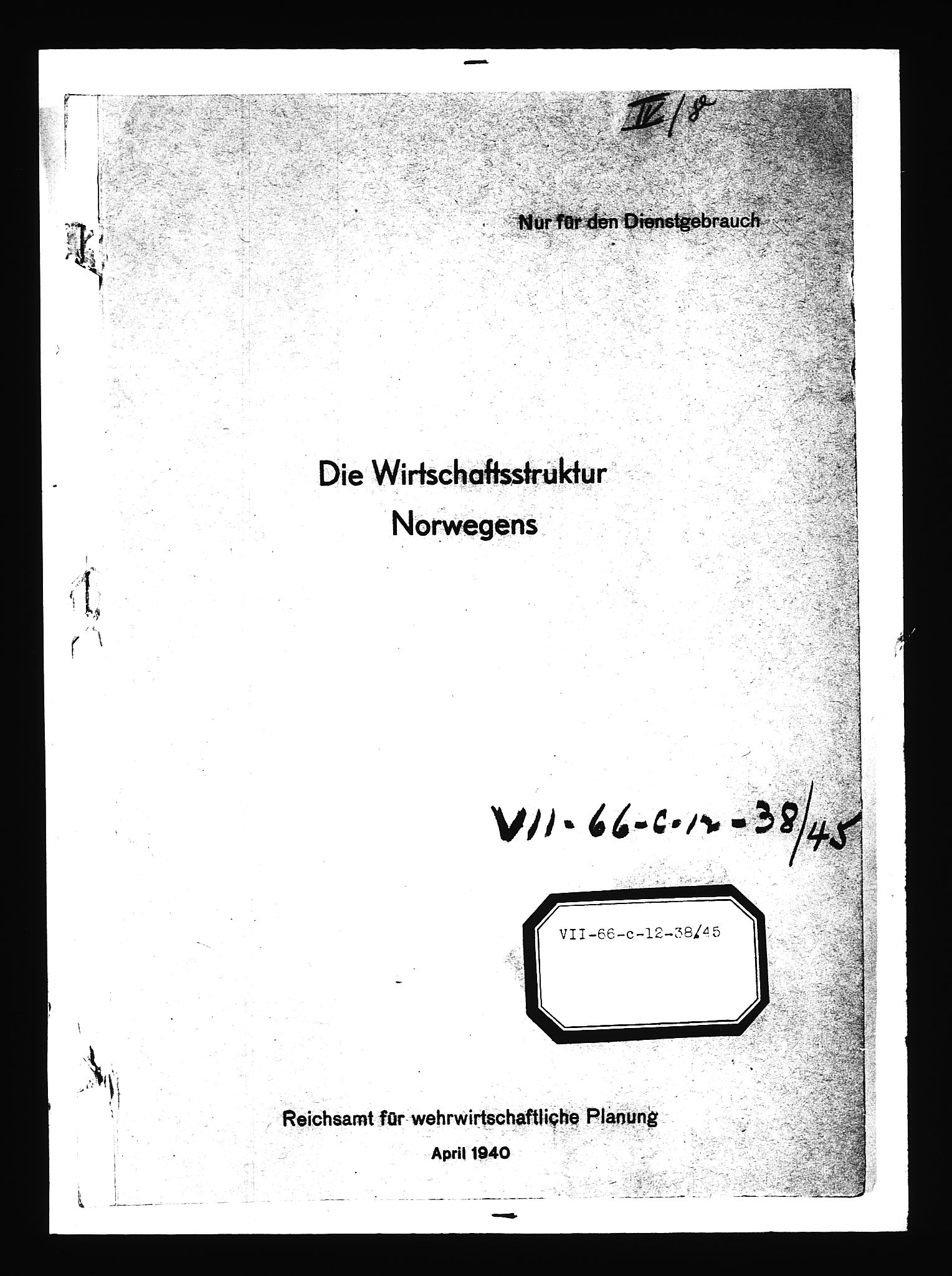 Documents Section, RA/RAFA-2200/V/L0090: Amerikansk mikrofilm "Captured German Documents".
Box No. 952.  FKA jnr. 59/1955., 1940, p. 333