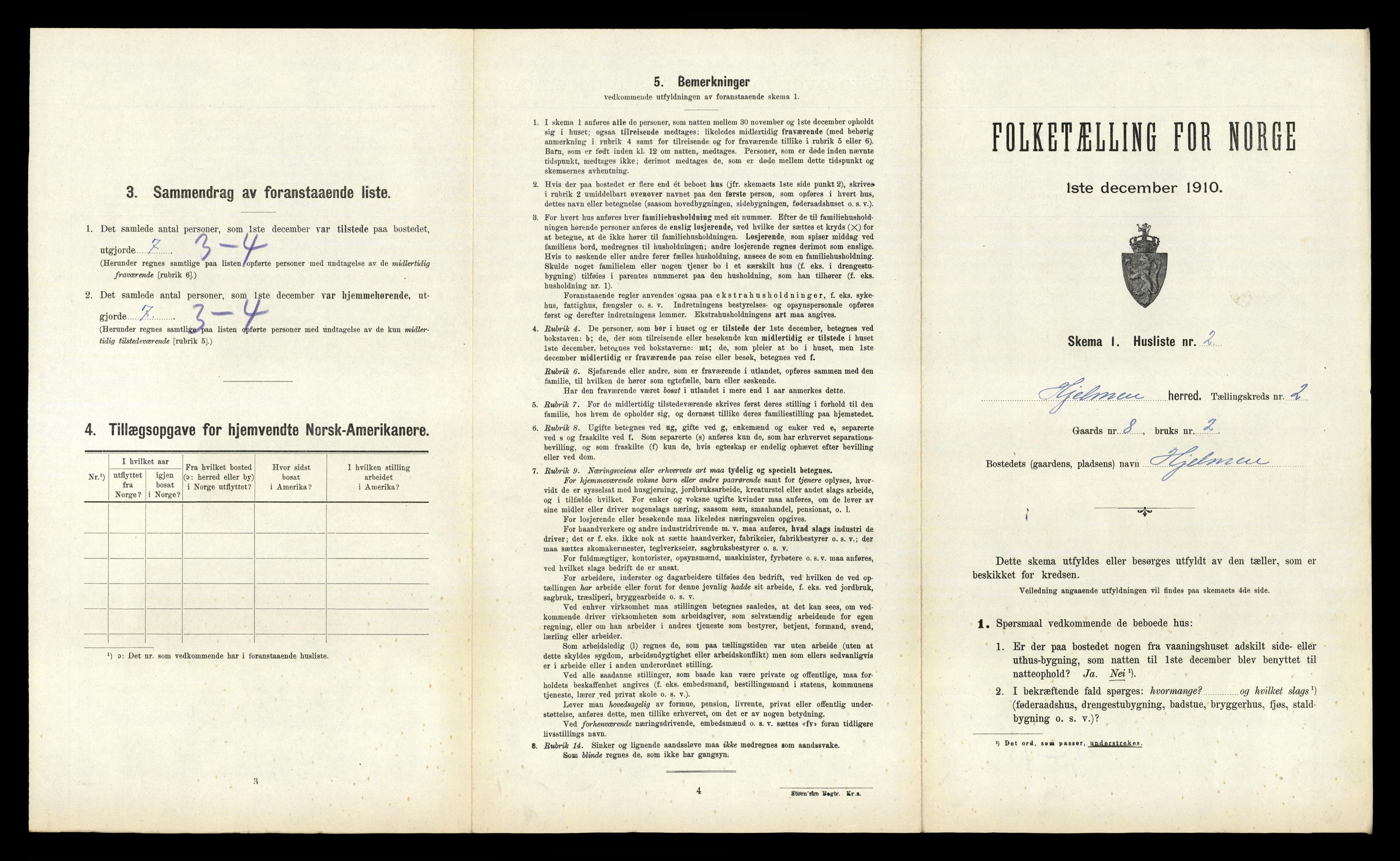 RA, 1910 census for Hjelme, 1910, p. 138