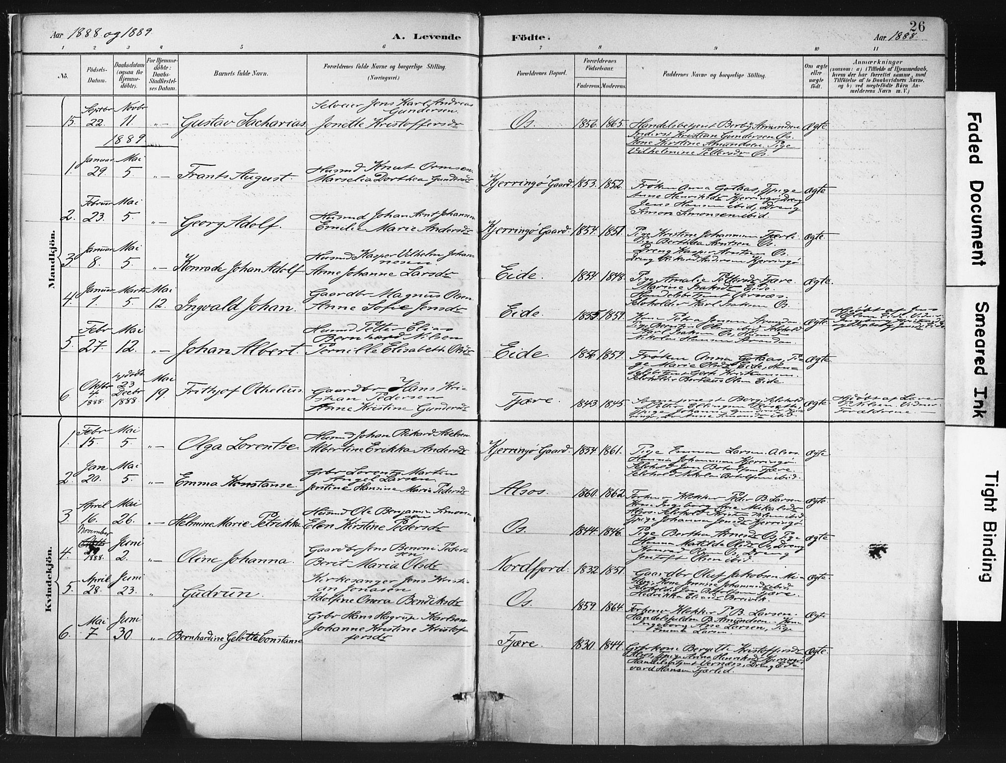 Ministerialprotokoller, klokkerbøker og fødselsregistre - Nordland, SAT/A-1459/803/L0071: Parish register (official) no. 803A01, 1881-1897, p. 26