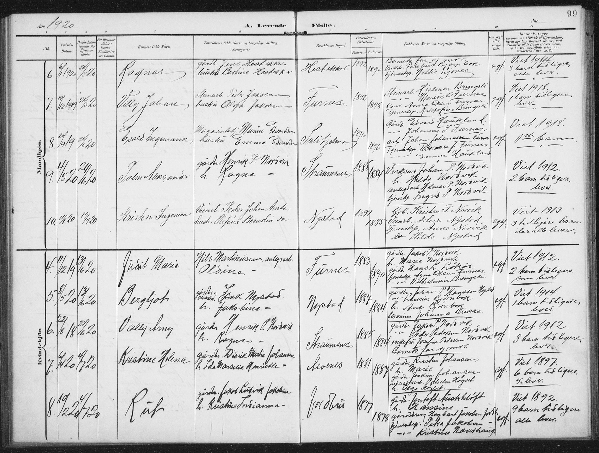 Ministerialprotokoller, klokkerbøker og fødselsregistre - Nordland, AV/SAT-A-1459/851/L0726: Parish register (copy) no. 851C01, 1902-1924, p. 99