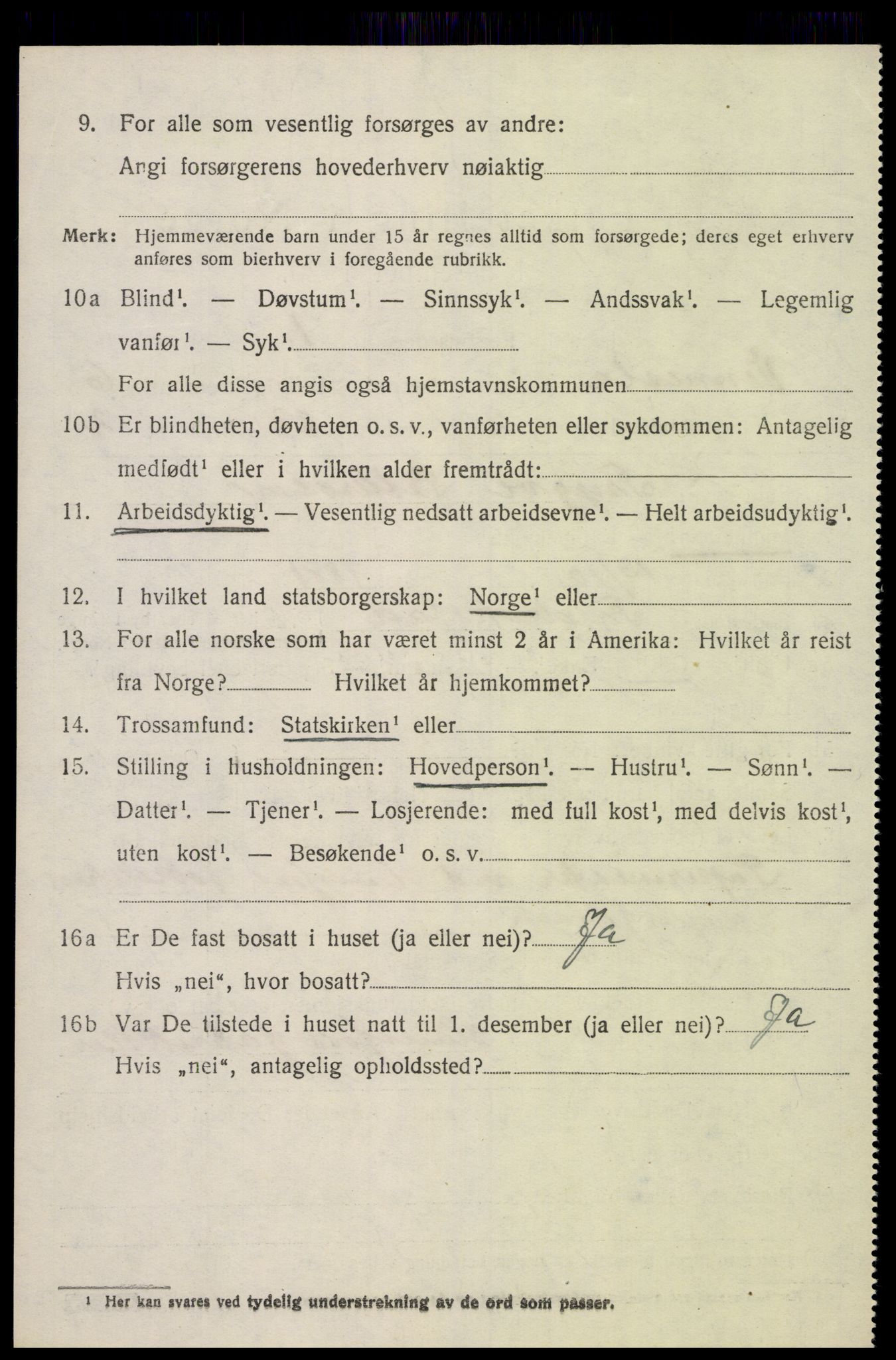 SAK, 1920 census for Vennesla, 1920, p. 4319