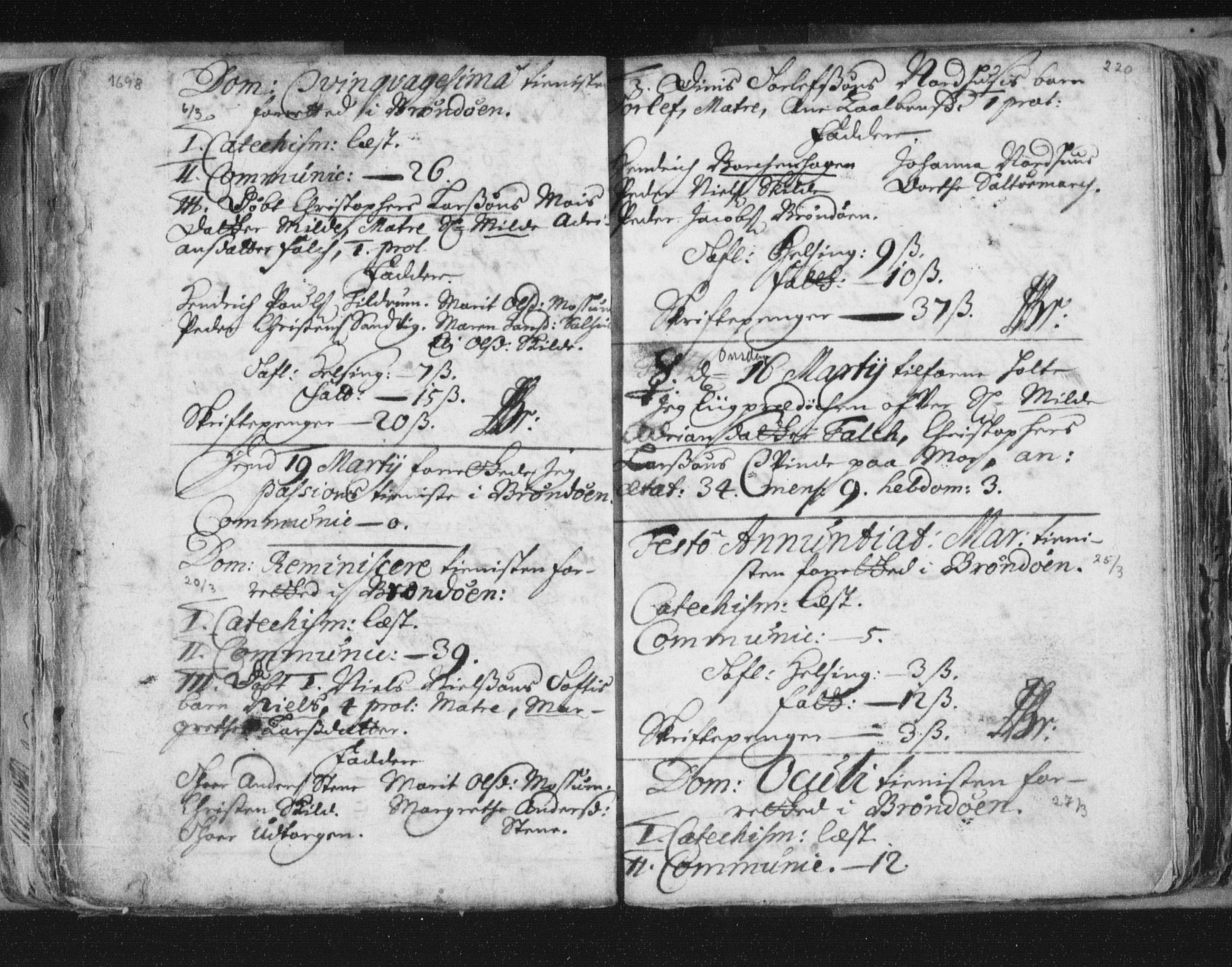 Ministerialprotokoller, klokkerbøker og fødselsregistre - Nordland, AV/SAT-A-1459/813/L0192: Parish register (official) no. 813A02, 1677-1718, p. 220