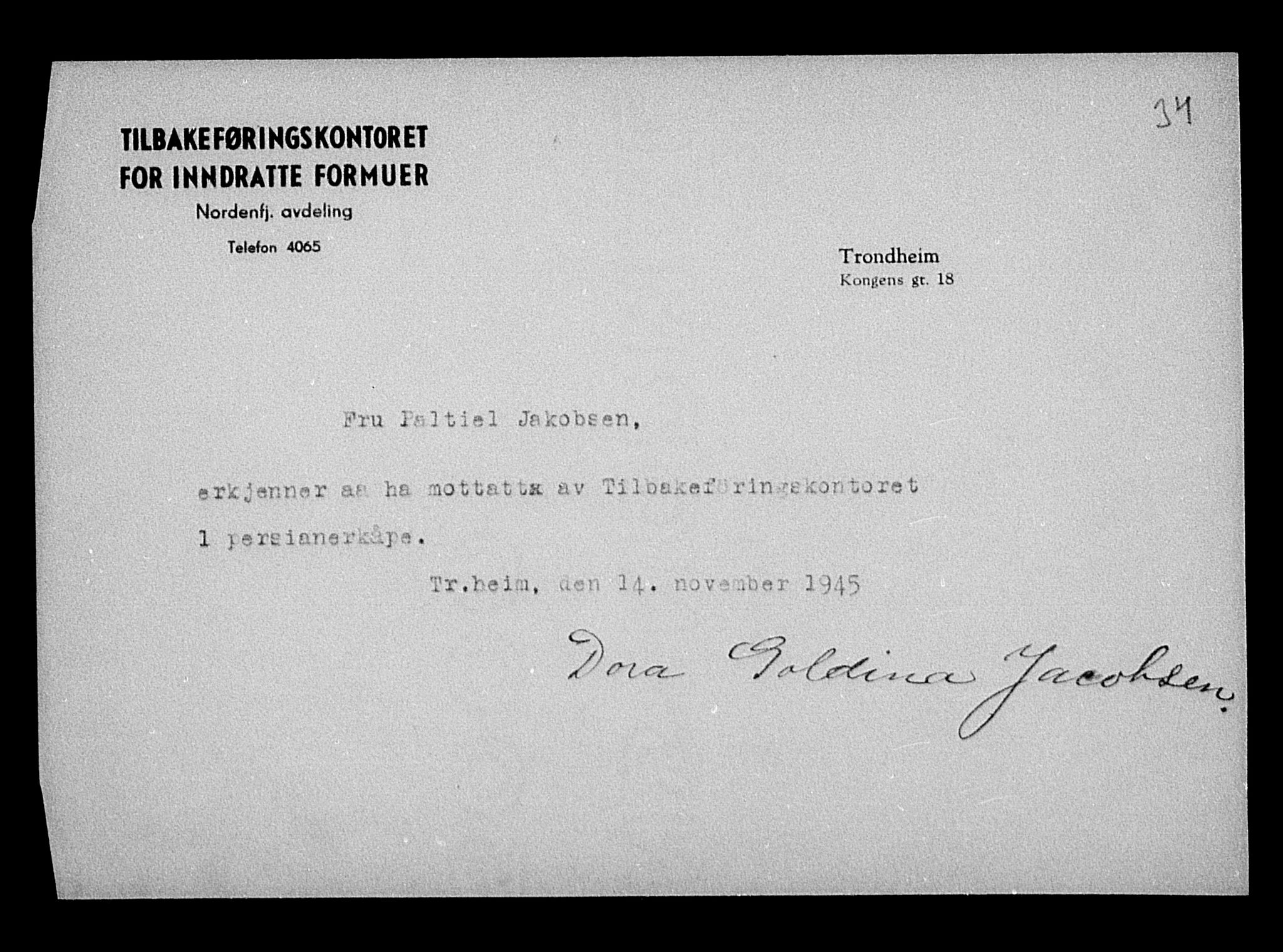 Justisdepartementet, Tilbakeføringskontoret for inndratte formuer, AV/RA-S-1564/H/Hc/Hca/L0899: --, 1945-1947, p. 62