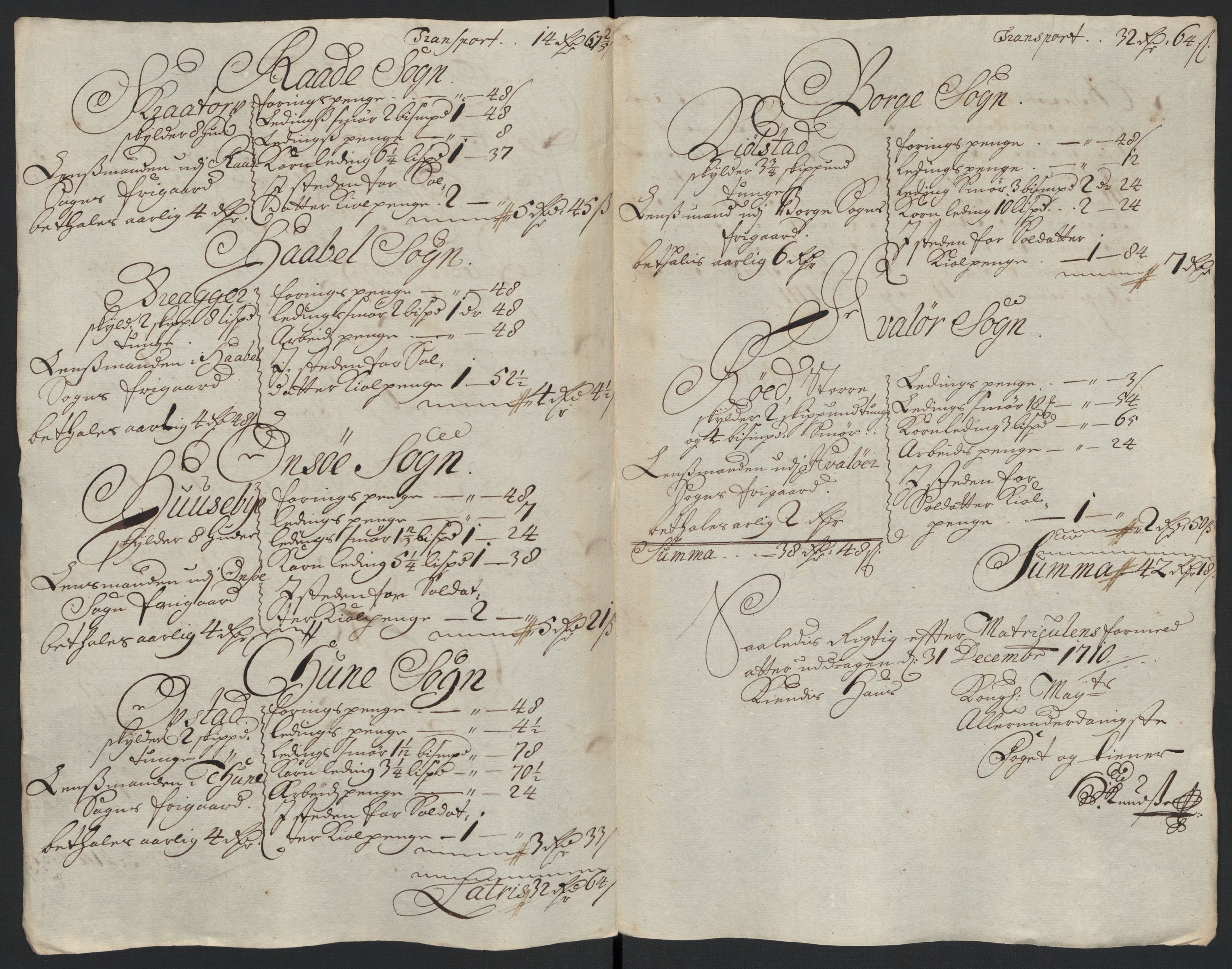 Rentekammeret inntil 1814, Reviderte regnskaper, Fogderegnskap, AV/RA-EA-4092/R04/L0135: Fogderegnskap Moss, Onsøy, Tune, Veme og Åbygge, 1709-1710, p. 419