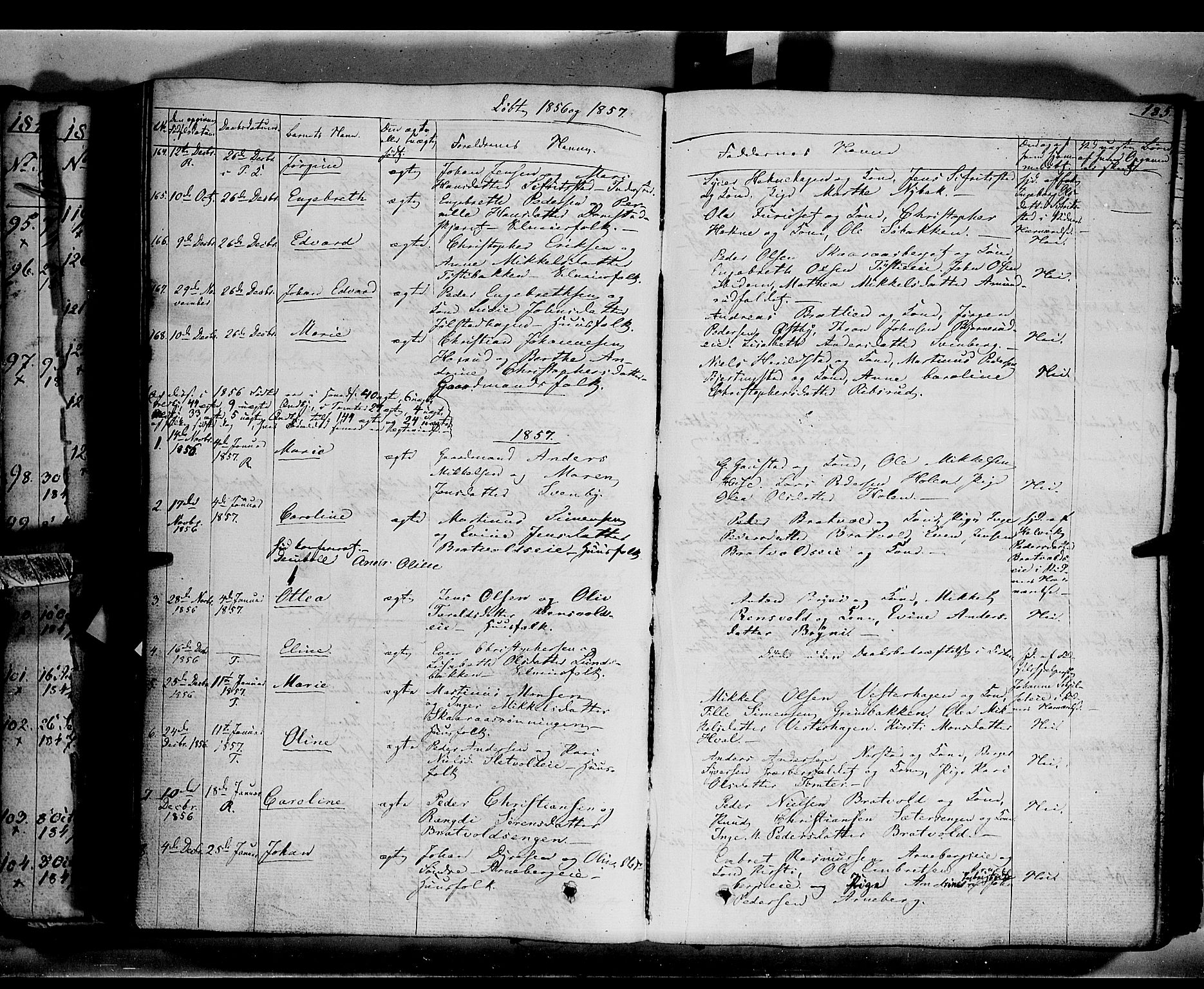 Romedal prestekontor, SAH/PREST-004/K/L0004: Parish register (official) no. 4, 1847-1861, p. 185