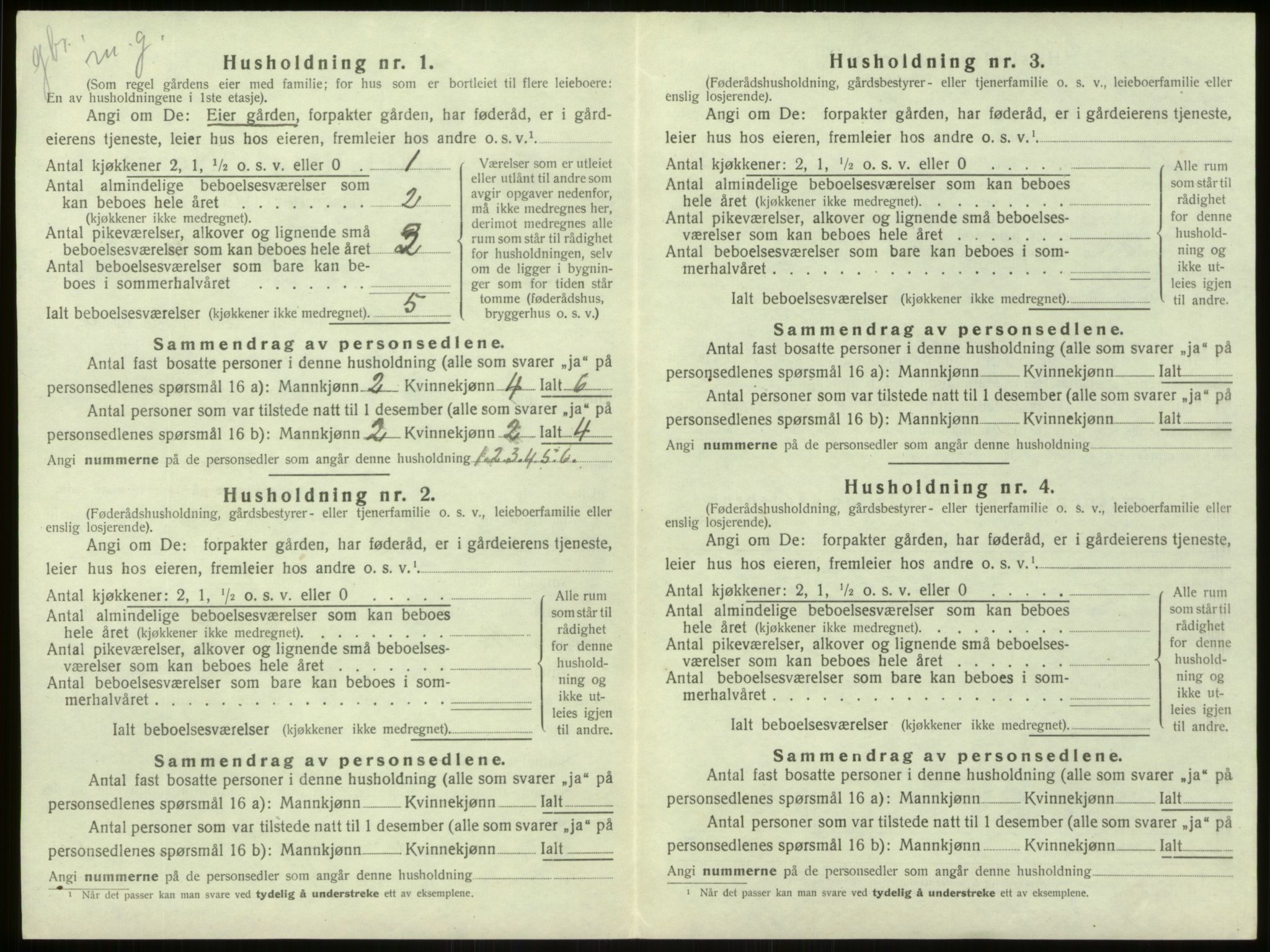 SAB, 1920 census for Aurland, 1920, p. 557