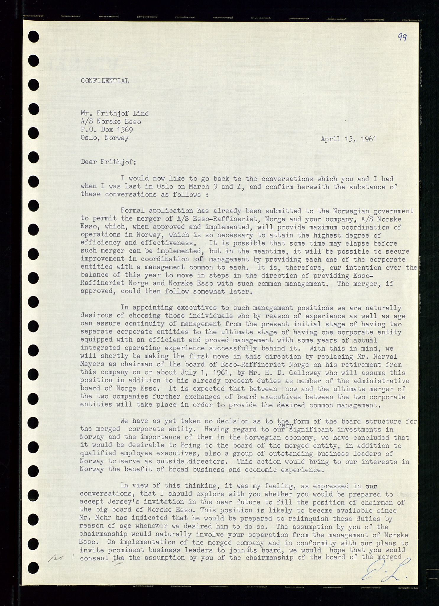 Pa 0982 - Esso Norge A/S, AV/SAST-A-100448/A/Aa/L0001/0002: Den administrerende direksjon Board minutes (styrereferater) / Den administrerende direksjon Board minutes (styrereferater), 1960-1961, p. 148