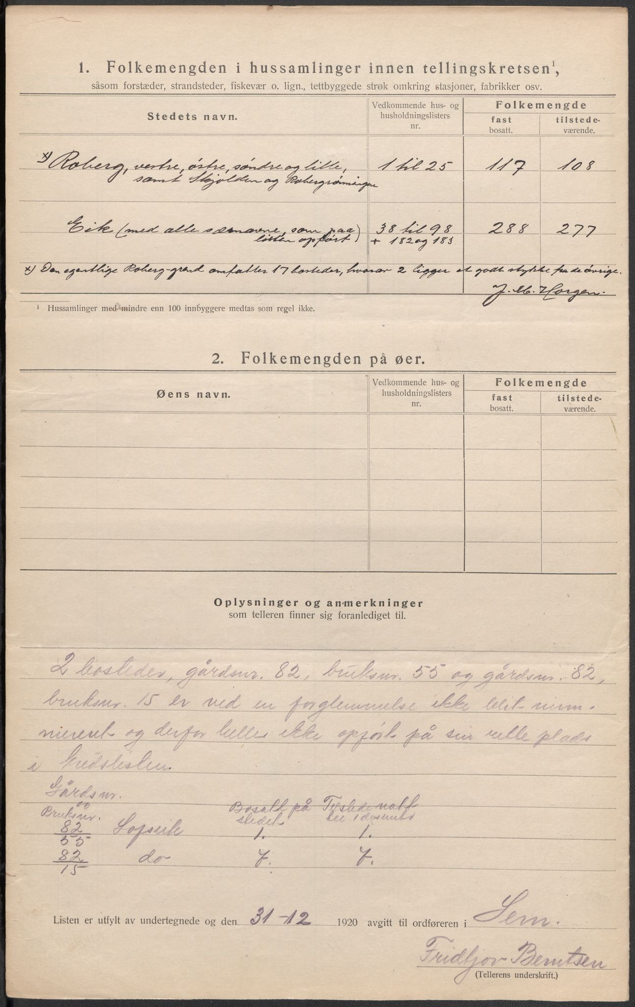 SAKO, 1920 census for Sem, 1920, p. 36