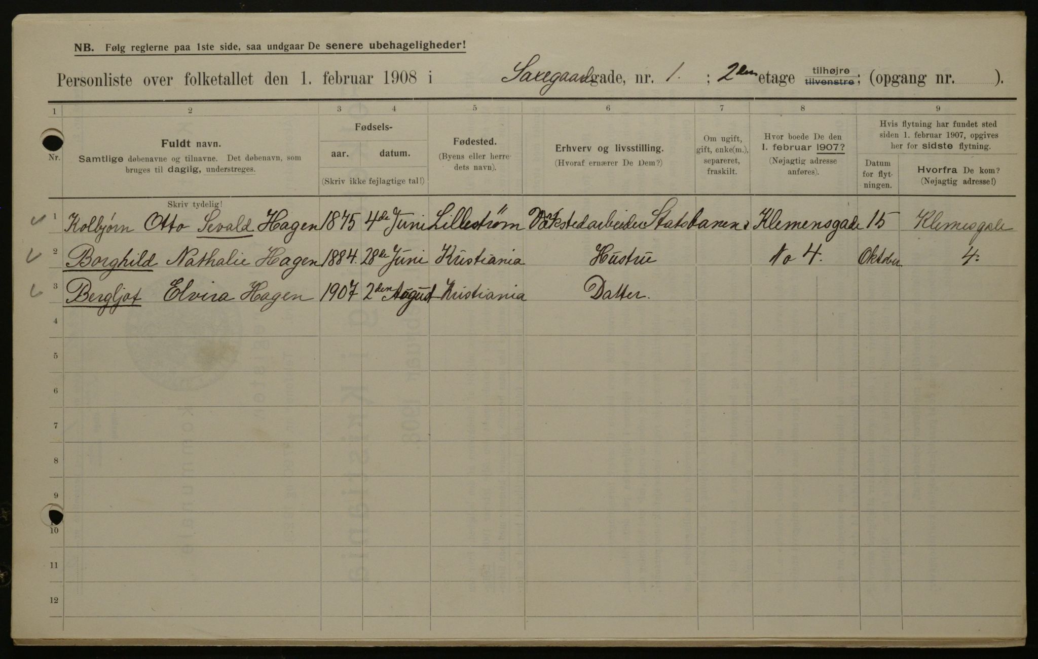 OBA, Municipal Census 1908 for Kristiania, 1908, p. 80477