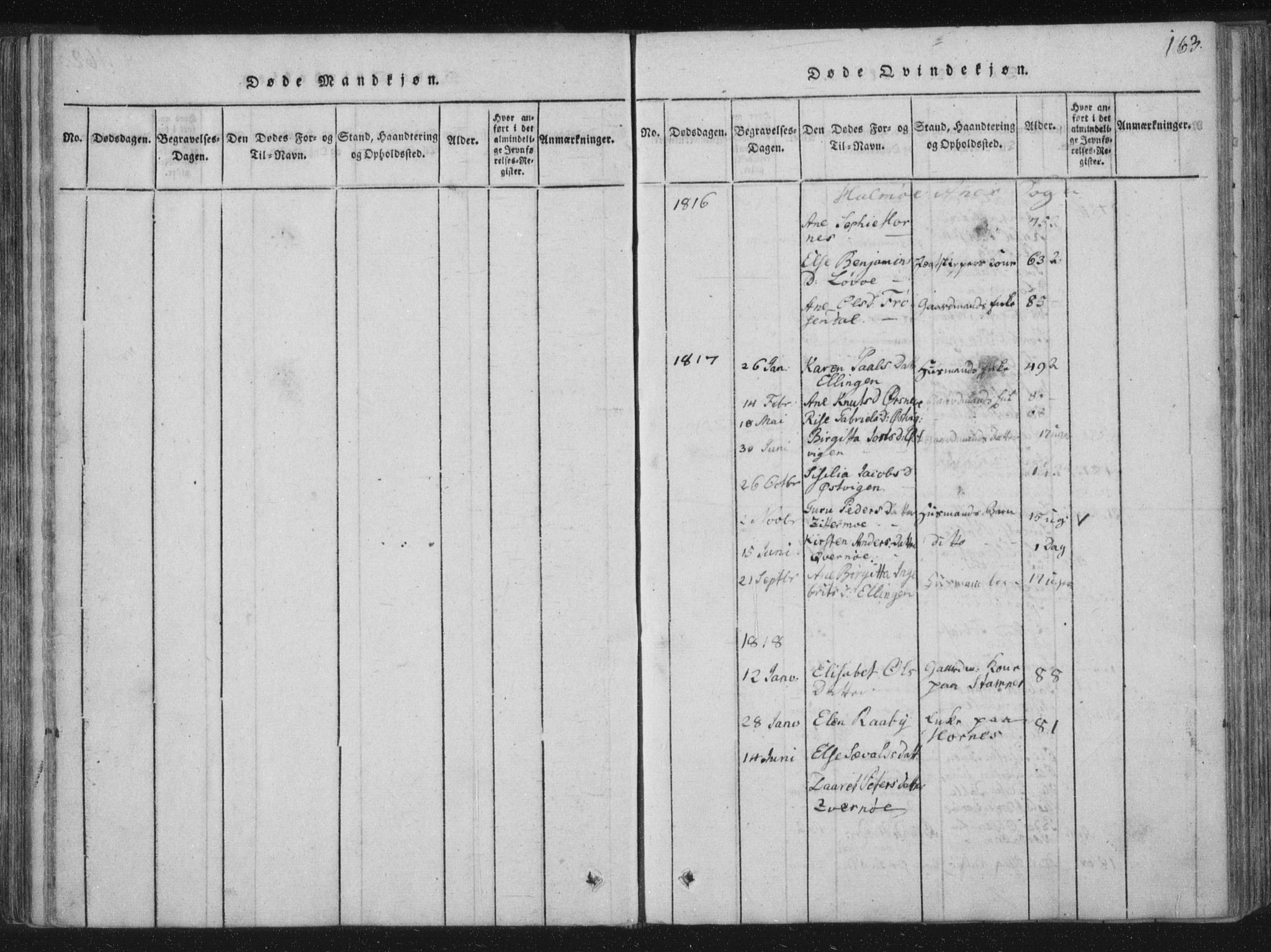 Ministerialprotokoller, klokkerbøker og fødselsregistre - Nord-Trøndelag, SAT/A-1458/773/L0609: Parish register (official) no. 773A03 /3, 1815-1830, p. 163