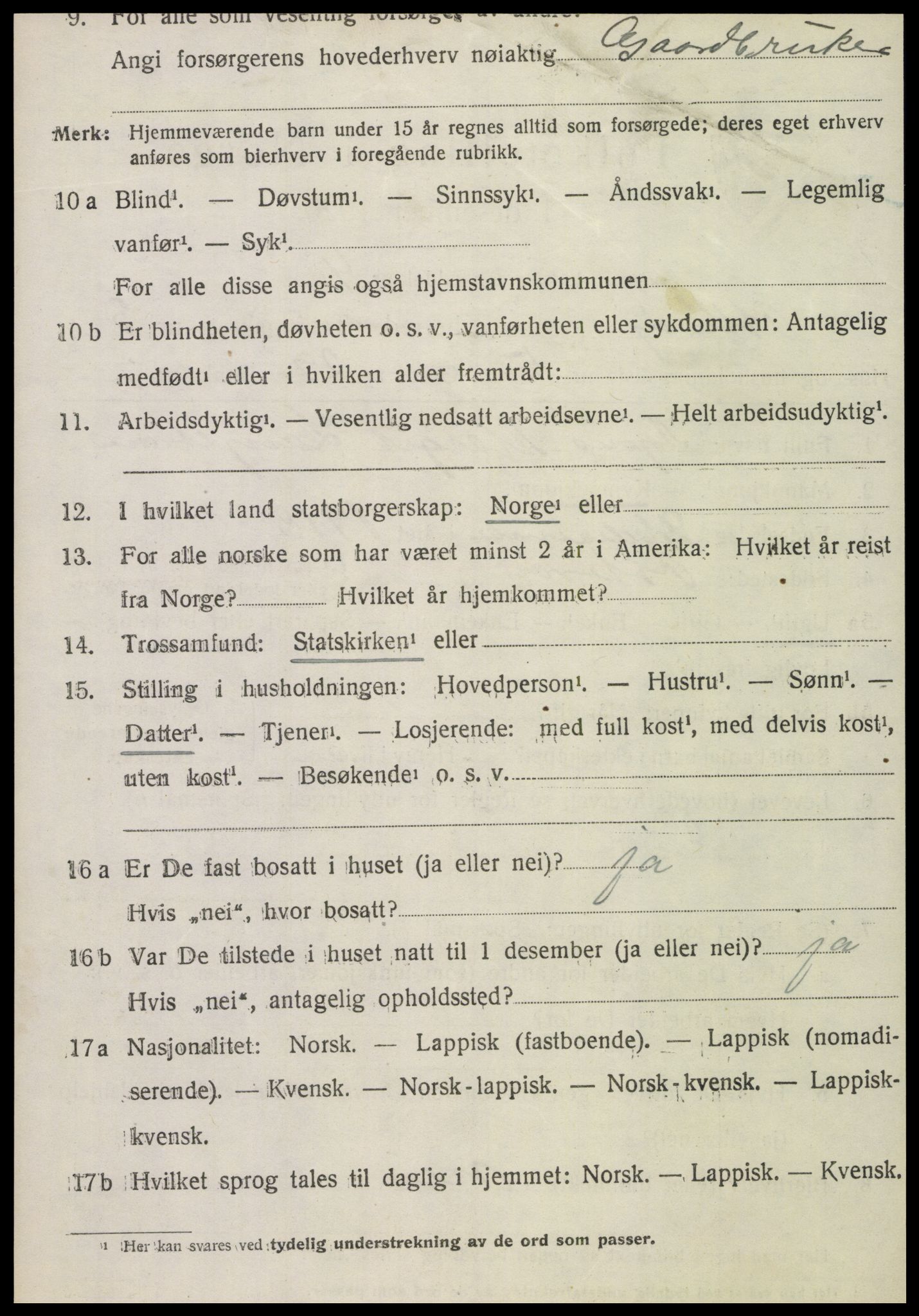 SAT, 1920 census for Otterøy, 1920, p. 1464