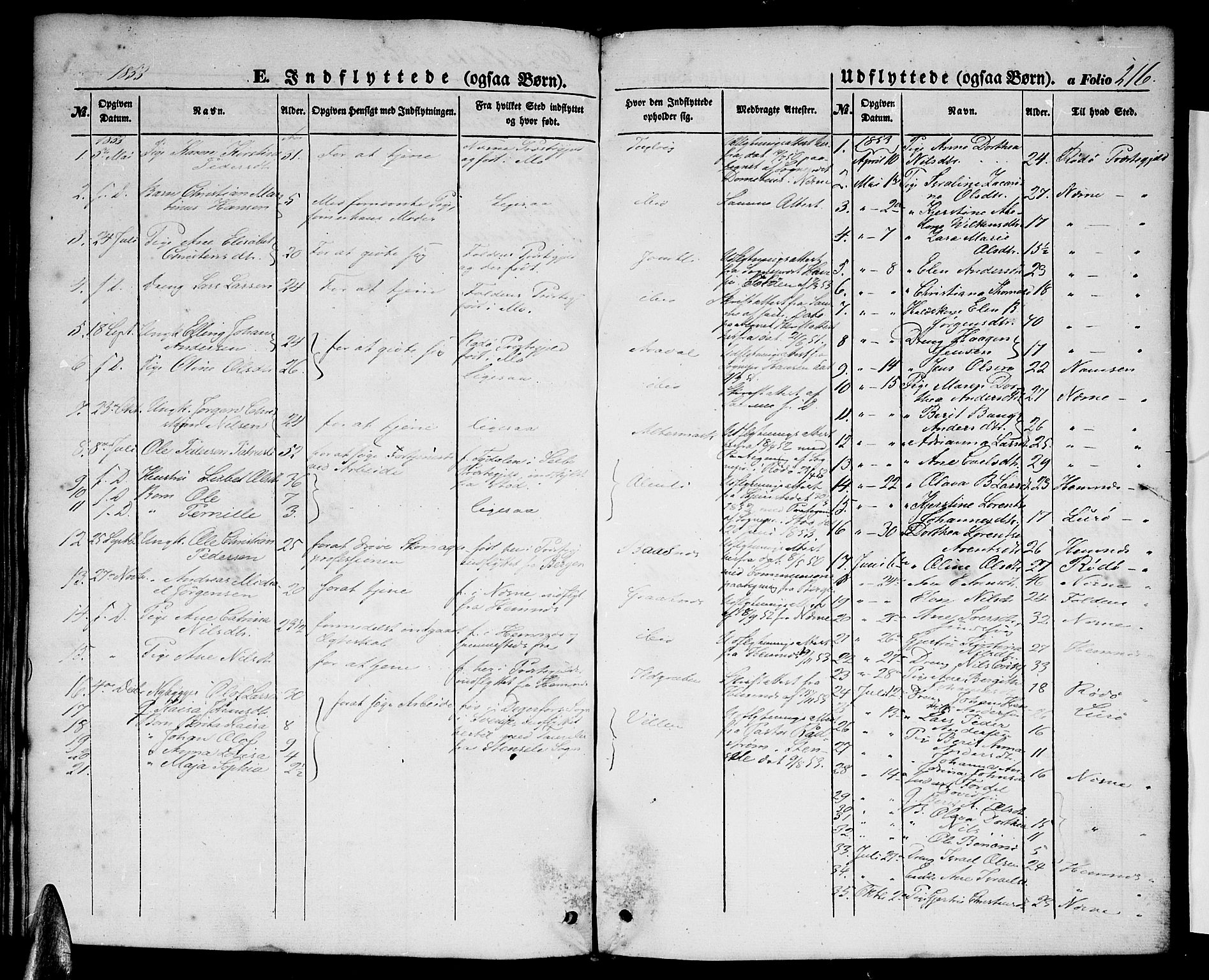 Ministerialprotokoller, klokkerbøker og fødselsregistre - Nordland, AV/SAT-A-1459/827/L0414: Parish register (copy) no. 827C03, 1853-1865, p. 216