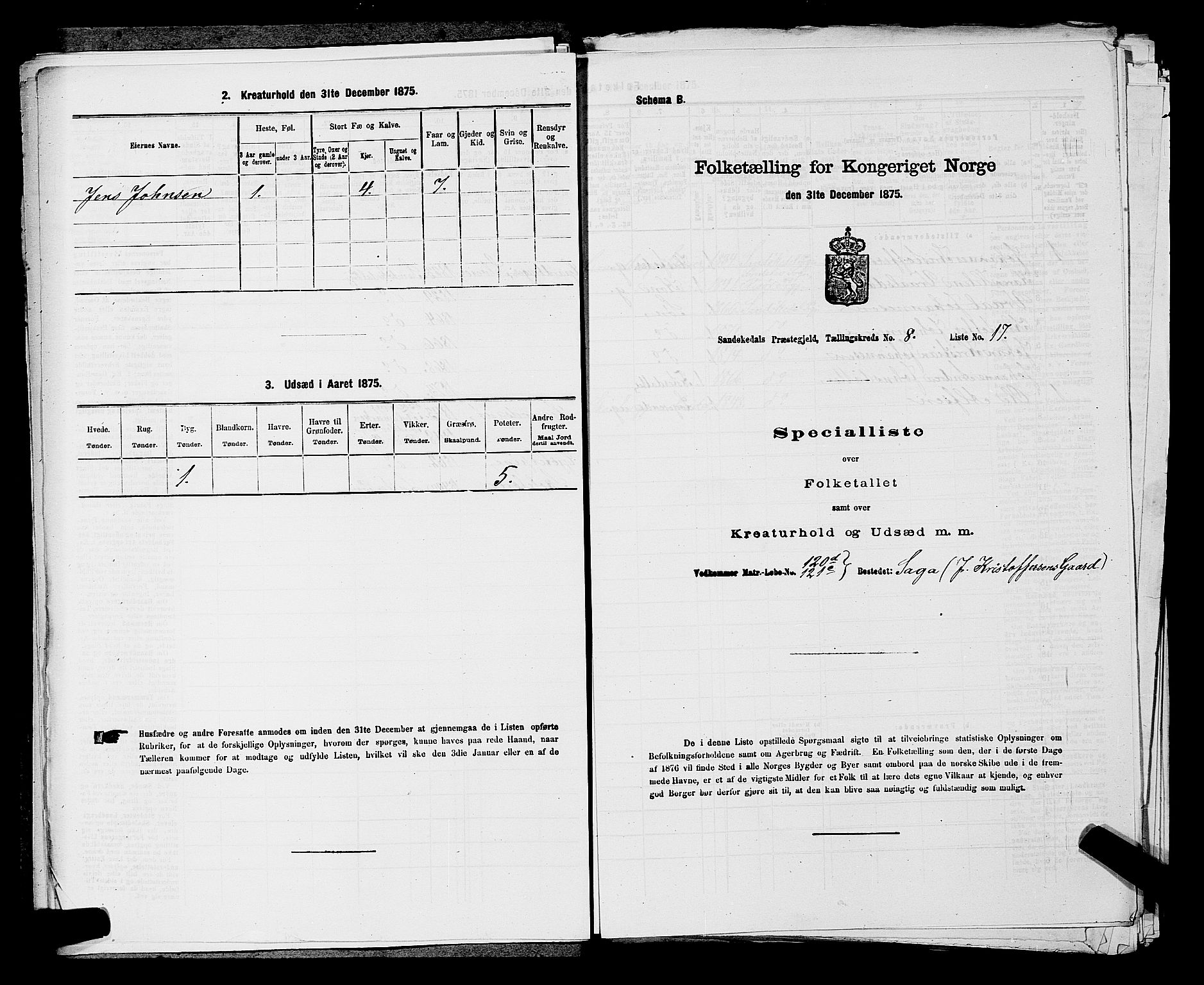 SAKO, 1875 census for 0816P Sannidal, 1875, p. 631