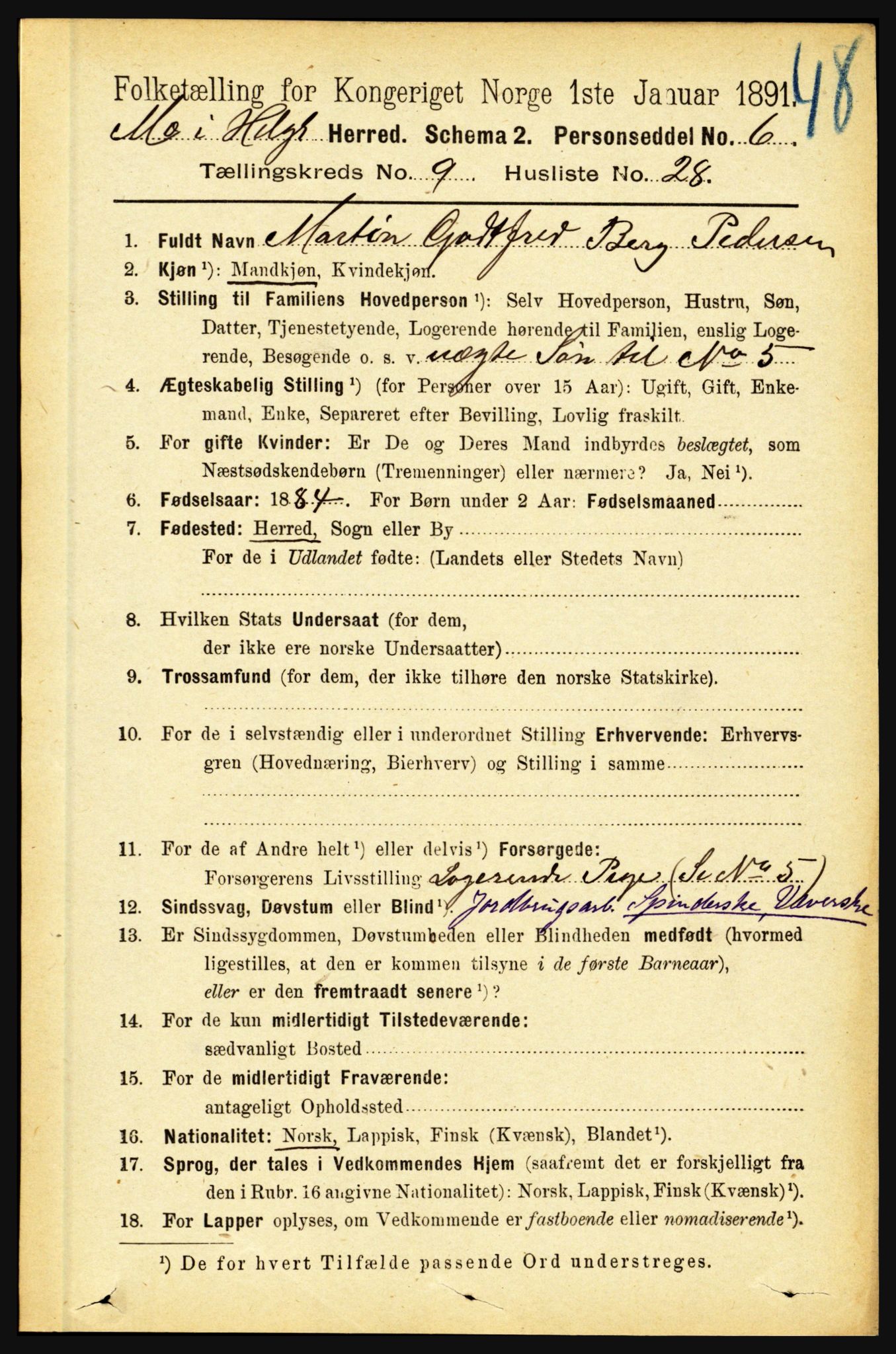 RA, 1891 census for 1833 Mo, 1891, p. 3814