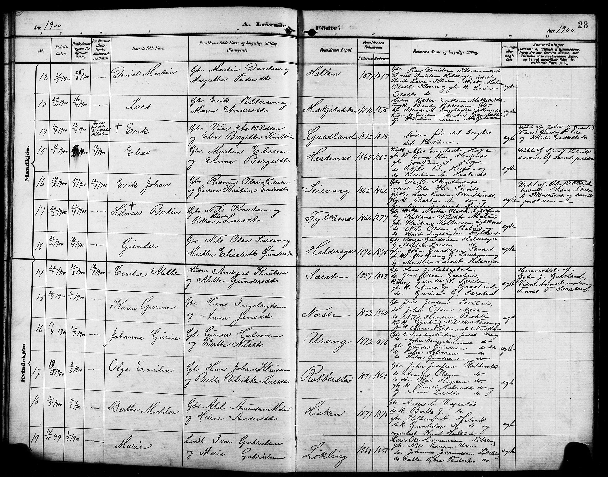 Finnås sokneprestembete, AV/SAB-A-99925/H/Ha/Hab/Habb/L0004: Parish register (copy) no. B 4, 1897-1907, p. 23