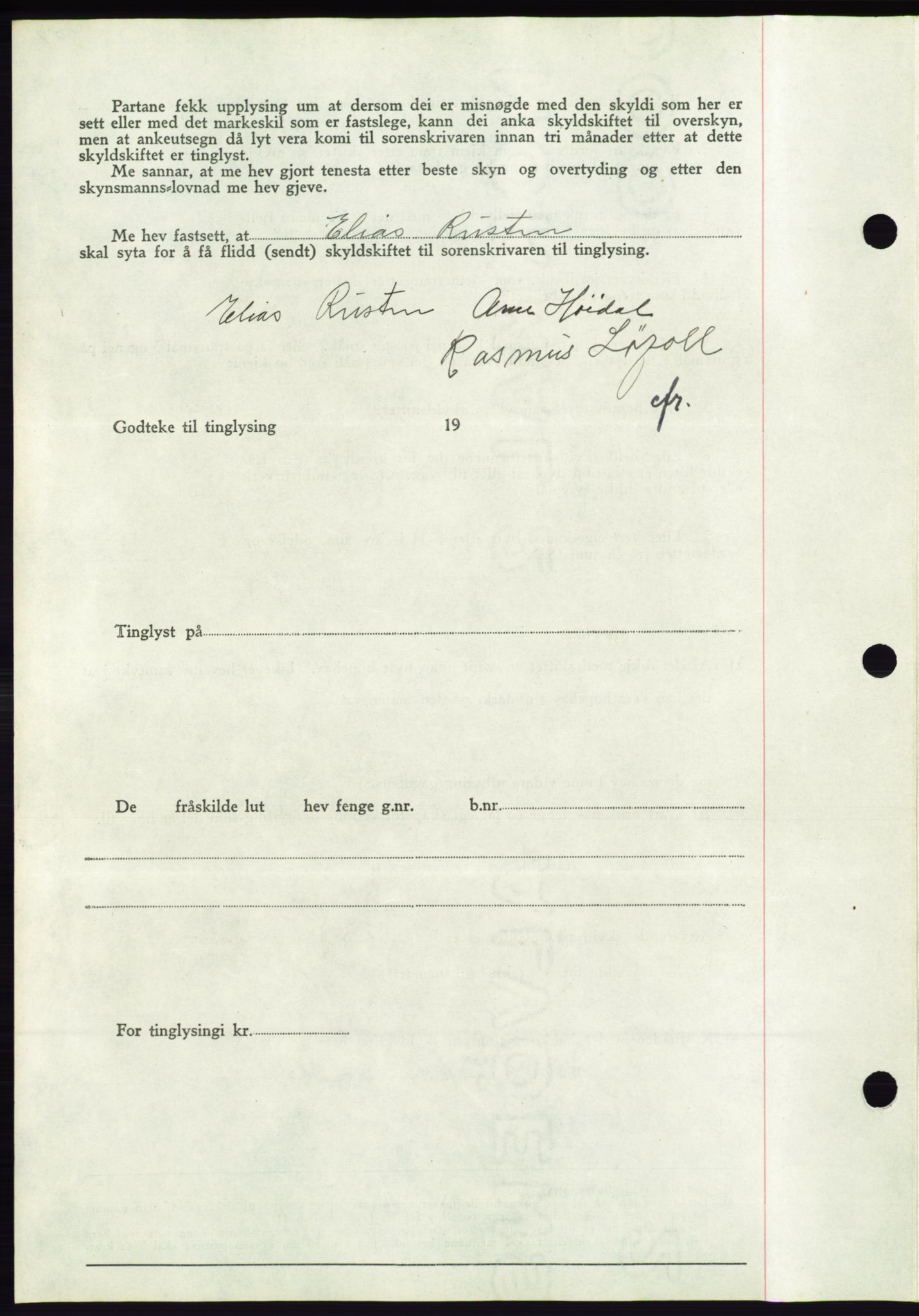 Søre Sunnmøre sorenskriveri, AV/SAT-A-4122/1/2/2C/L0068: Mortgage book no. 62, 1939-1939, Diary no: : 1413/1939