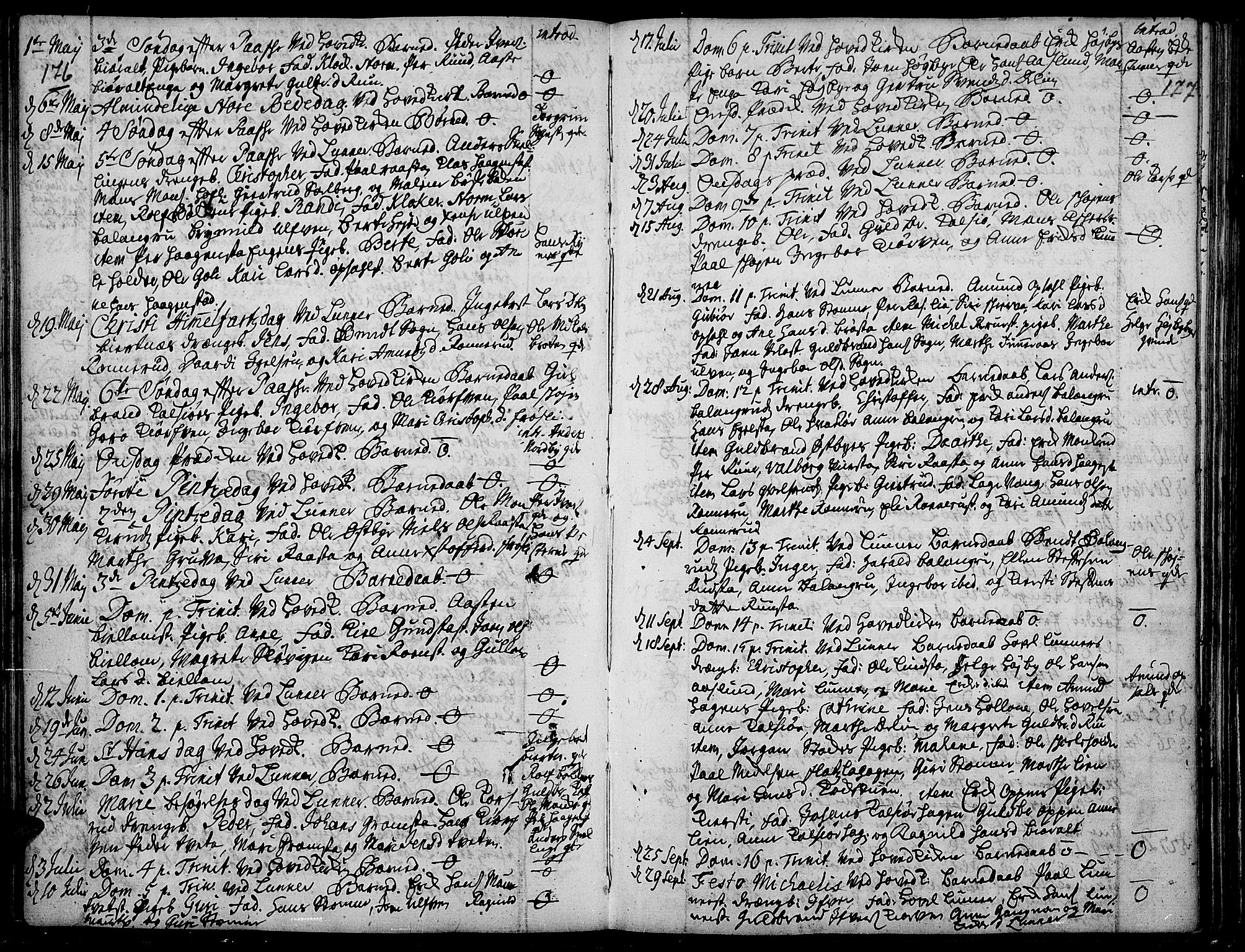 Jevnaker prestekontor, AV/SAH-PREST-116/H/Ha/Haa/L0002: Parish register (official) no. 2, 1725-1751, p. 176-177