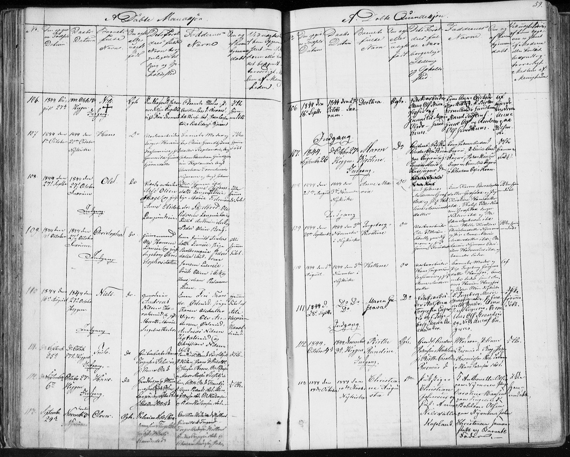 Modum kirkebøker, AV/SAKO-A-234/F/Fa/L0007: Parish register (official) no. 7, 1841-1850, p. 59