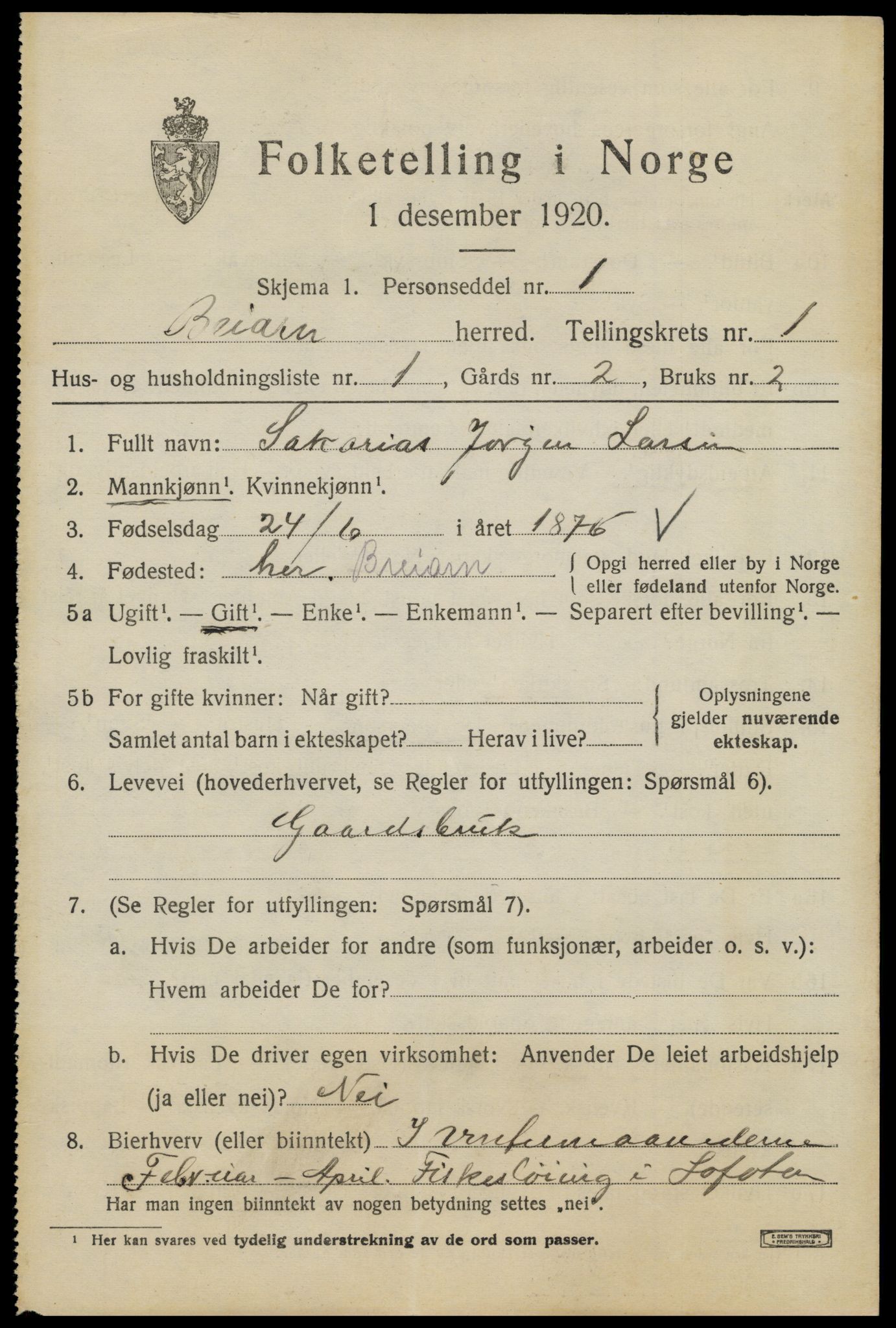 SAT, 1920 census for Beiarn, 1920, p. 714