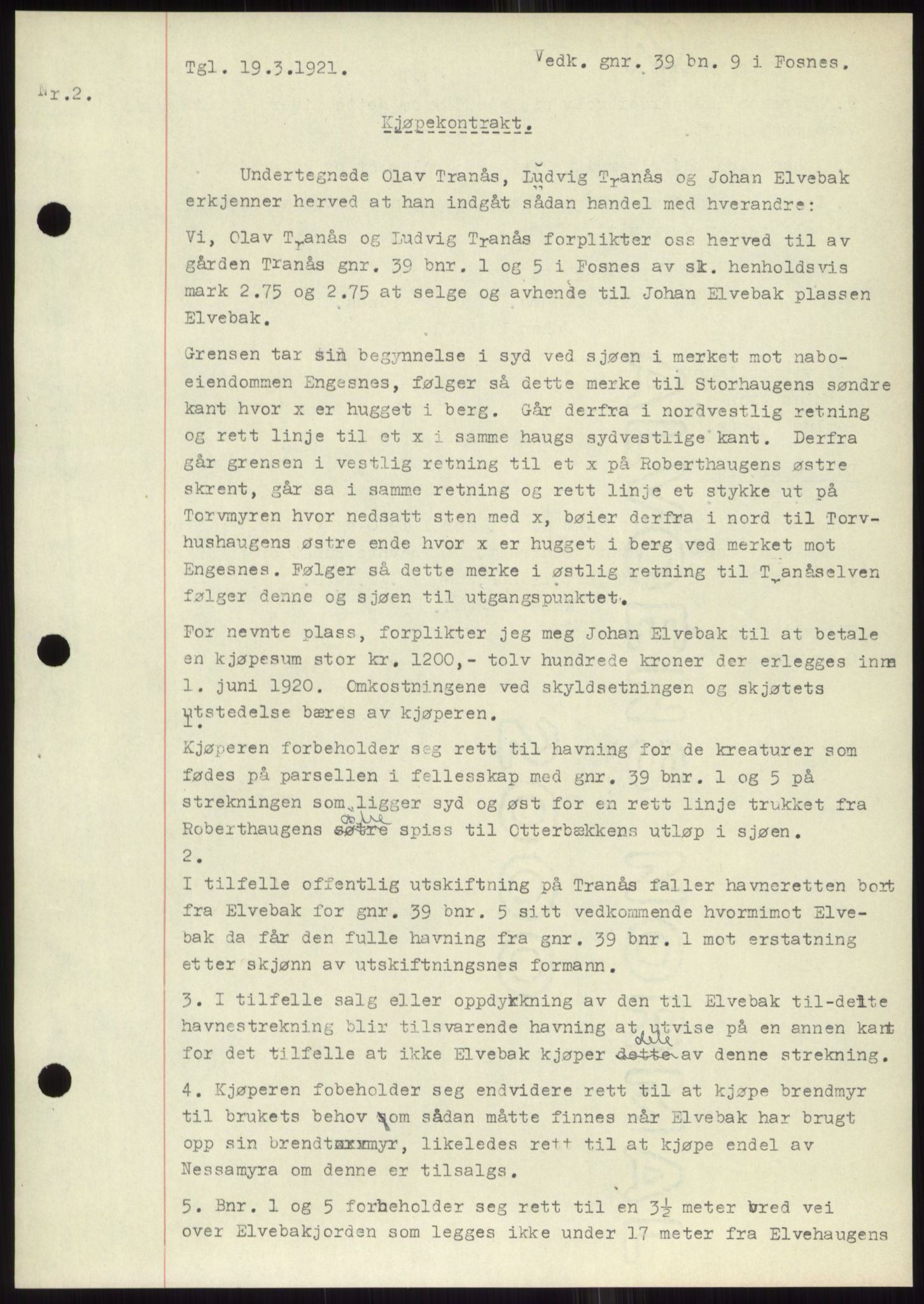 Namdal sorenskriveri, SAT/A-4133/1/2/2C: Mortgage book no. -, 1916-1921, Deed date: 19.03.1921