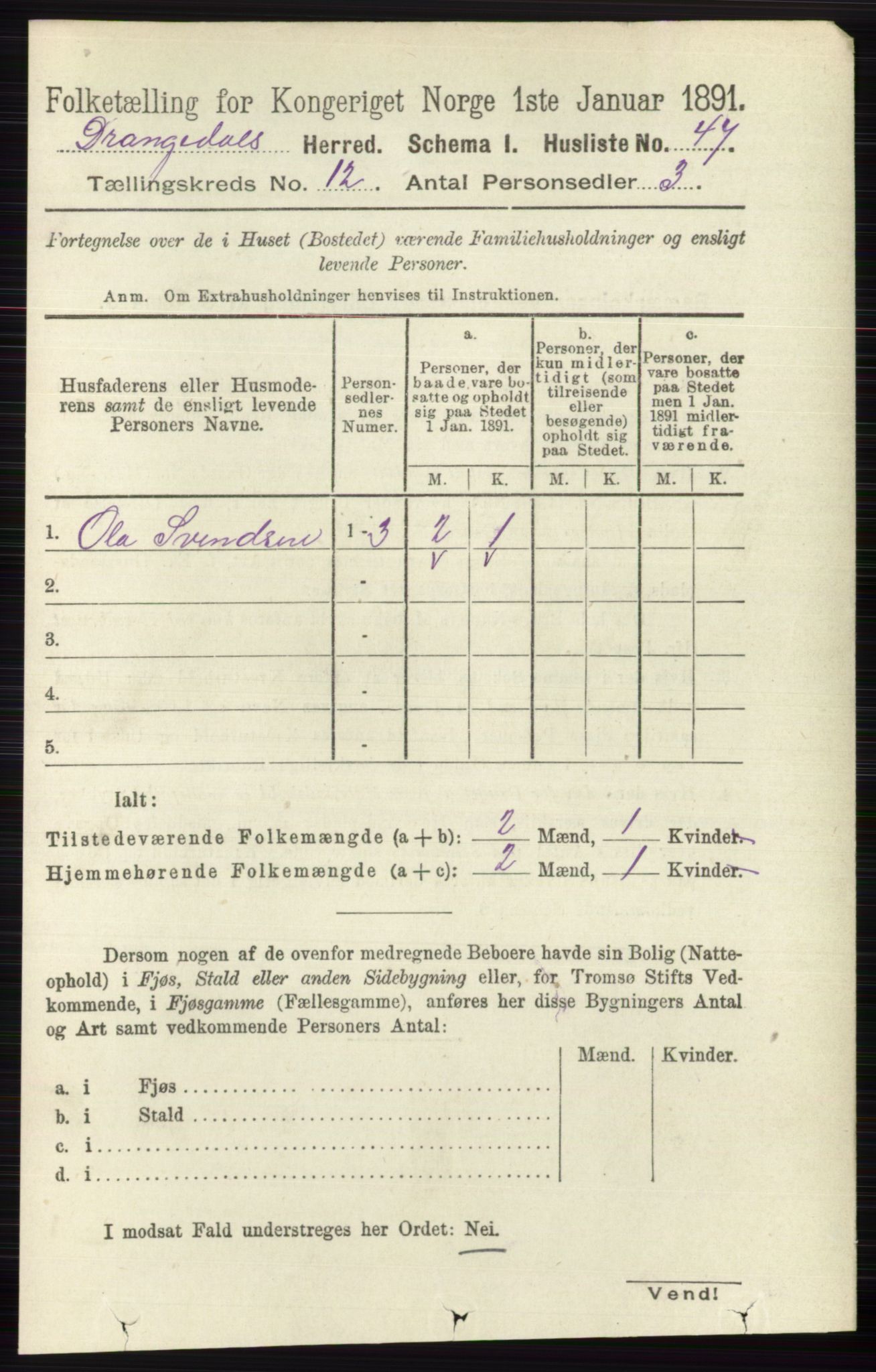 RA, 1891 census for 0817 Drangedal, 1891, p. 4357