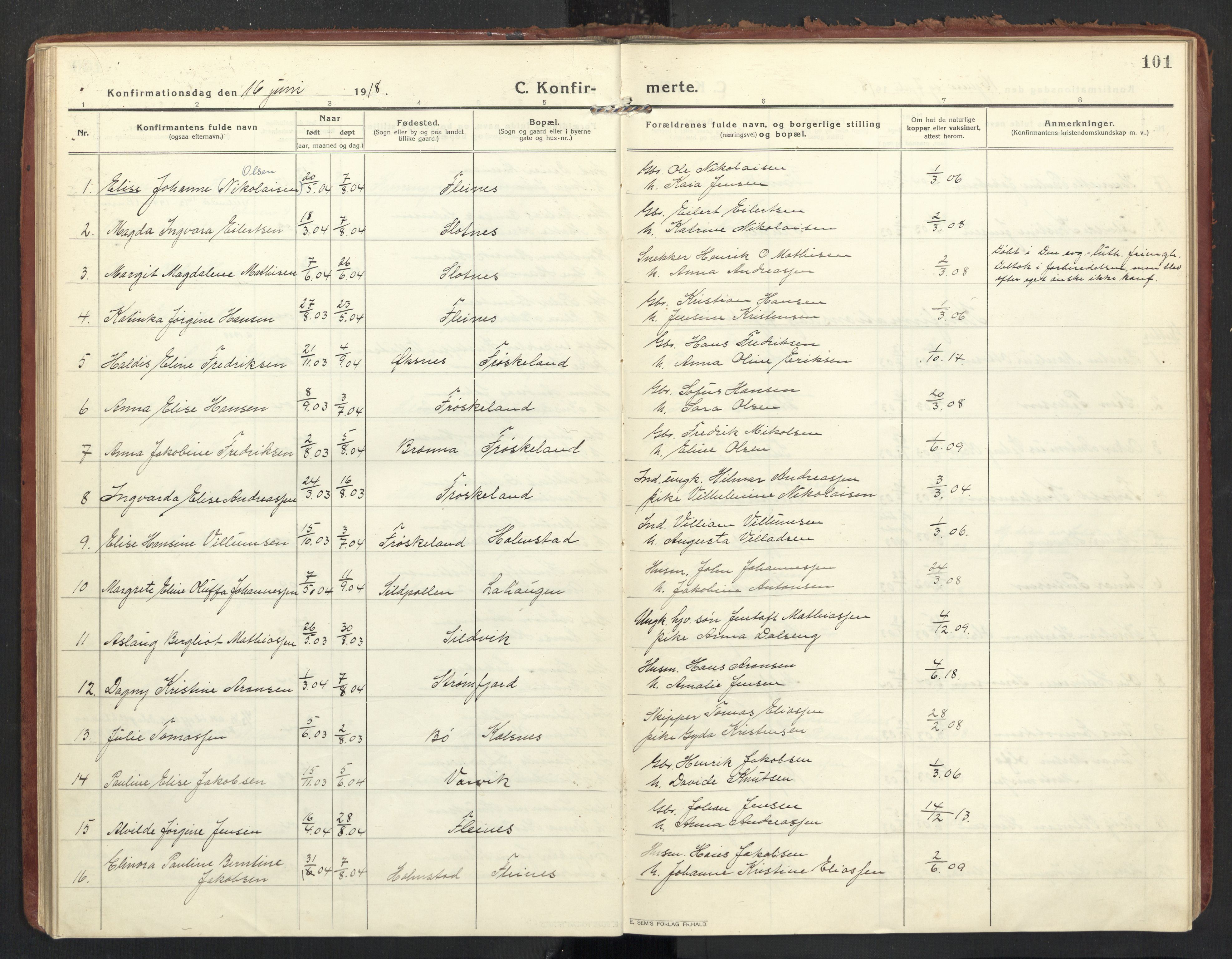 Ministerialprotokoller, klokkerbøker og fødselsregistre - Nordland, SAT/A-1459/890/L1288: Parish register (official) no. 890A03, 1915-1925, p. 101