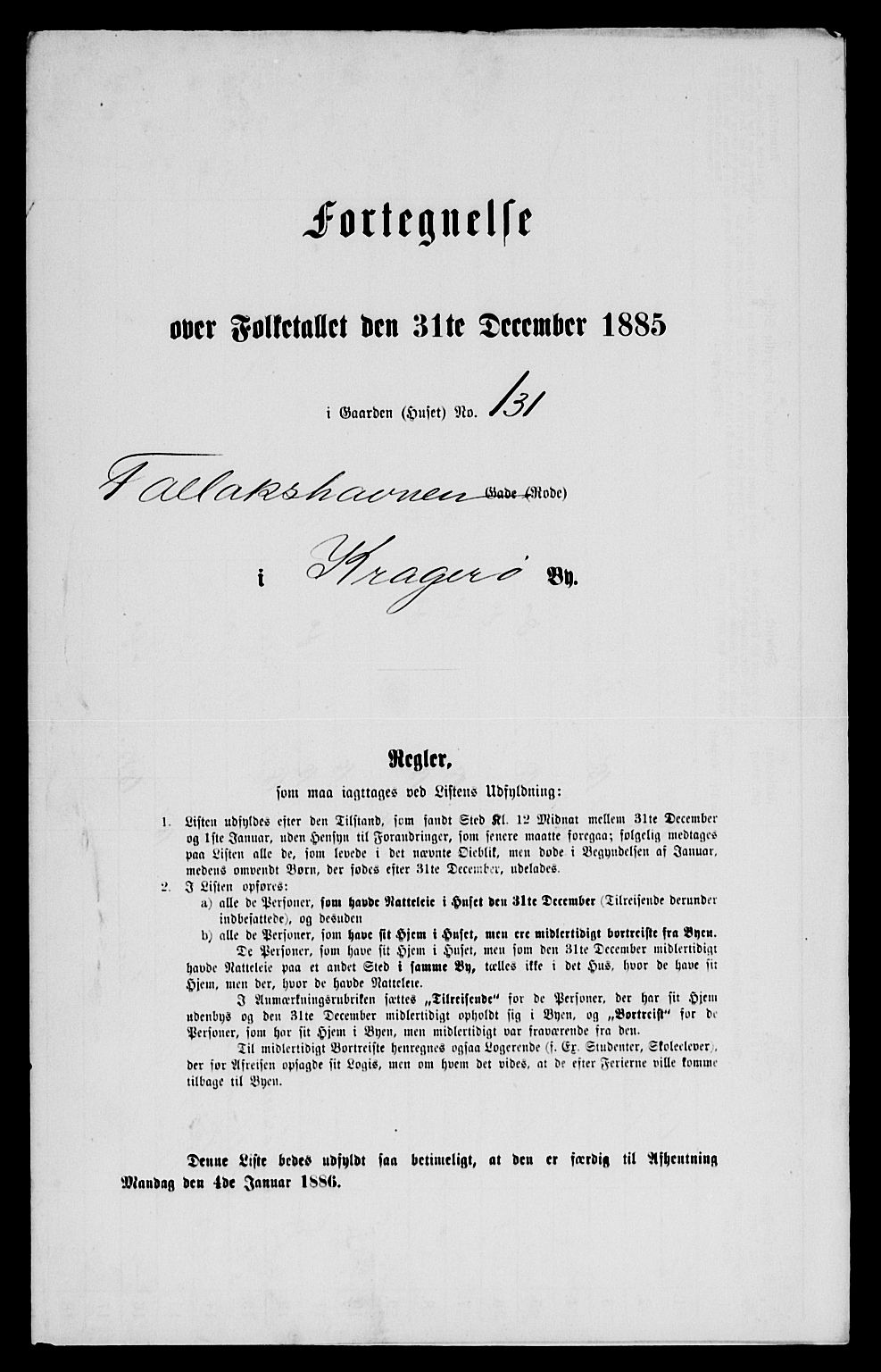 SAKO, 1885 census for 0801 Kragerø, 1885, p. 297