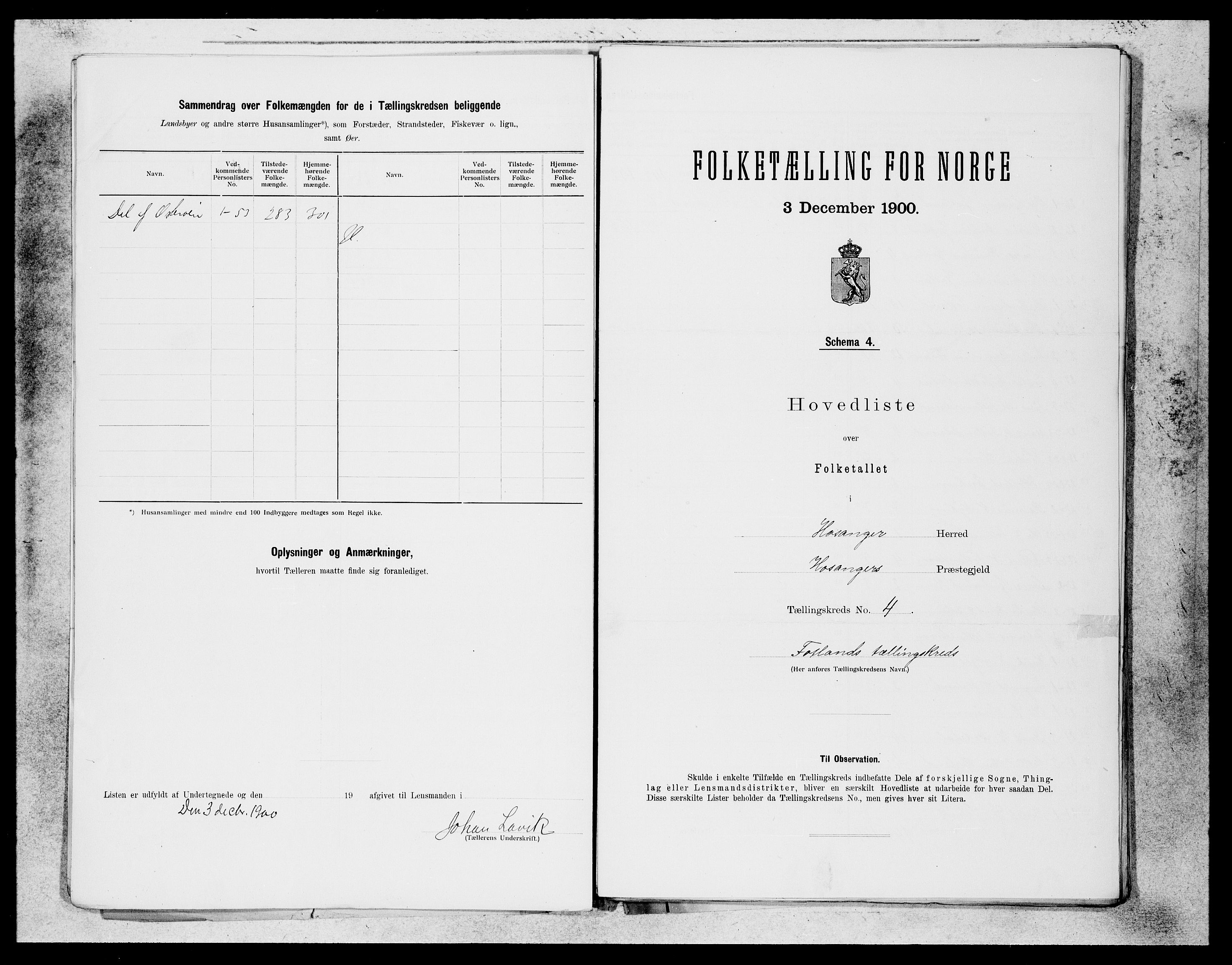 SAB, 1900 census for Hosanger, 1900, p. 7